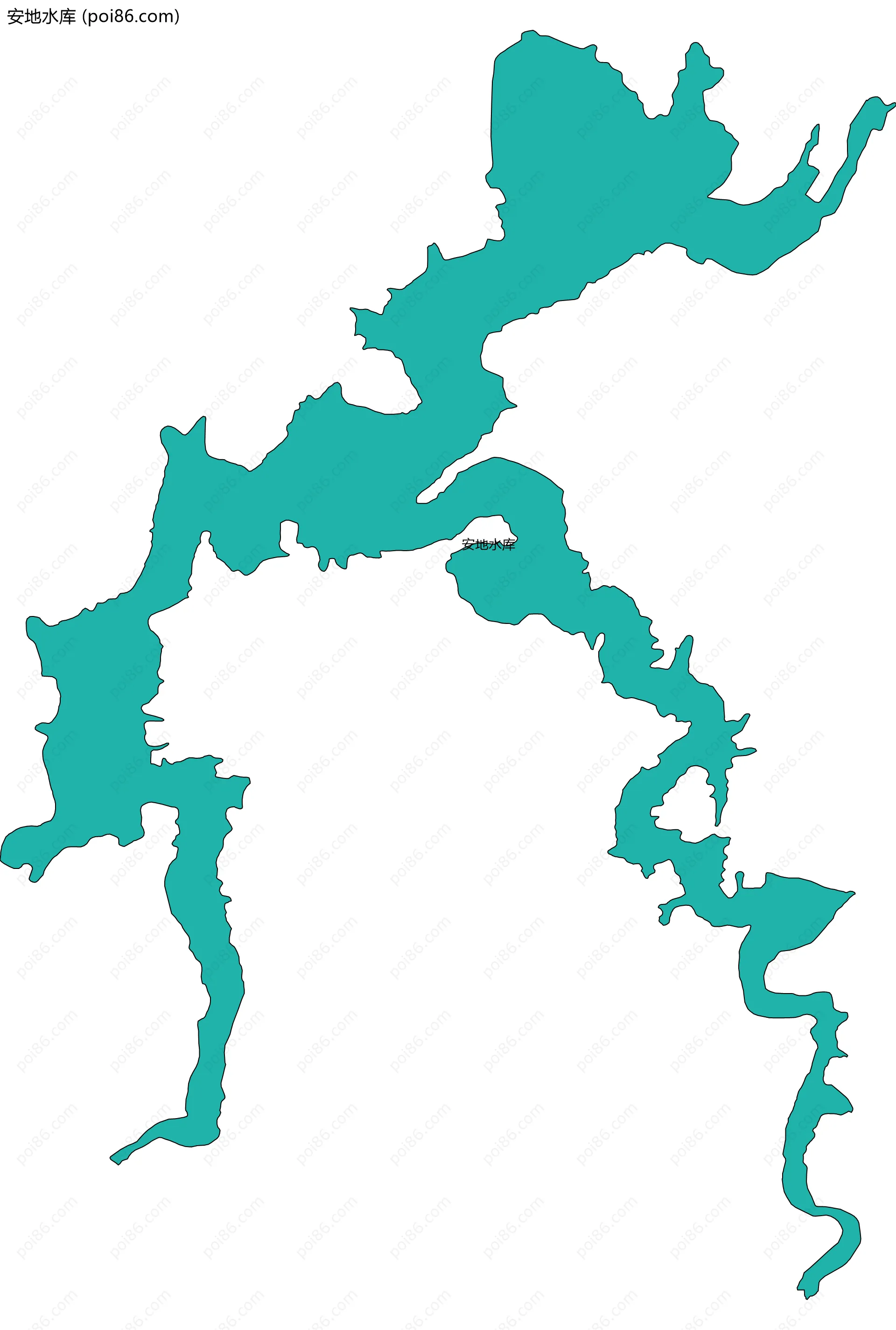 安地水库边界地图