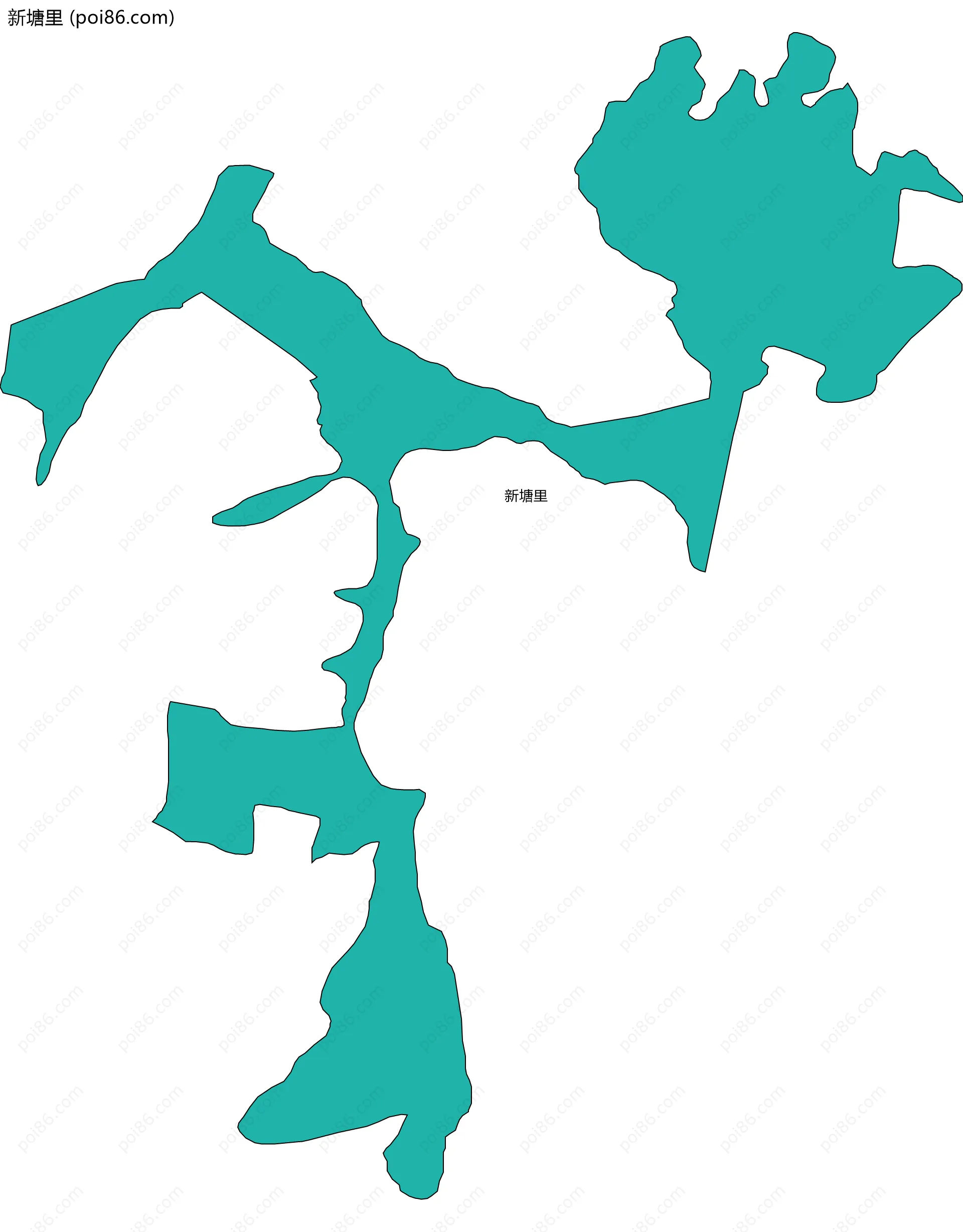 新塘里边界地图