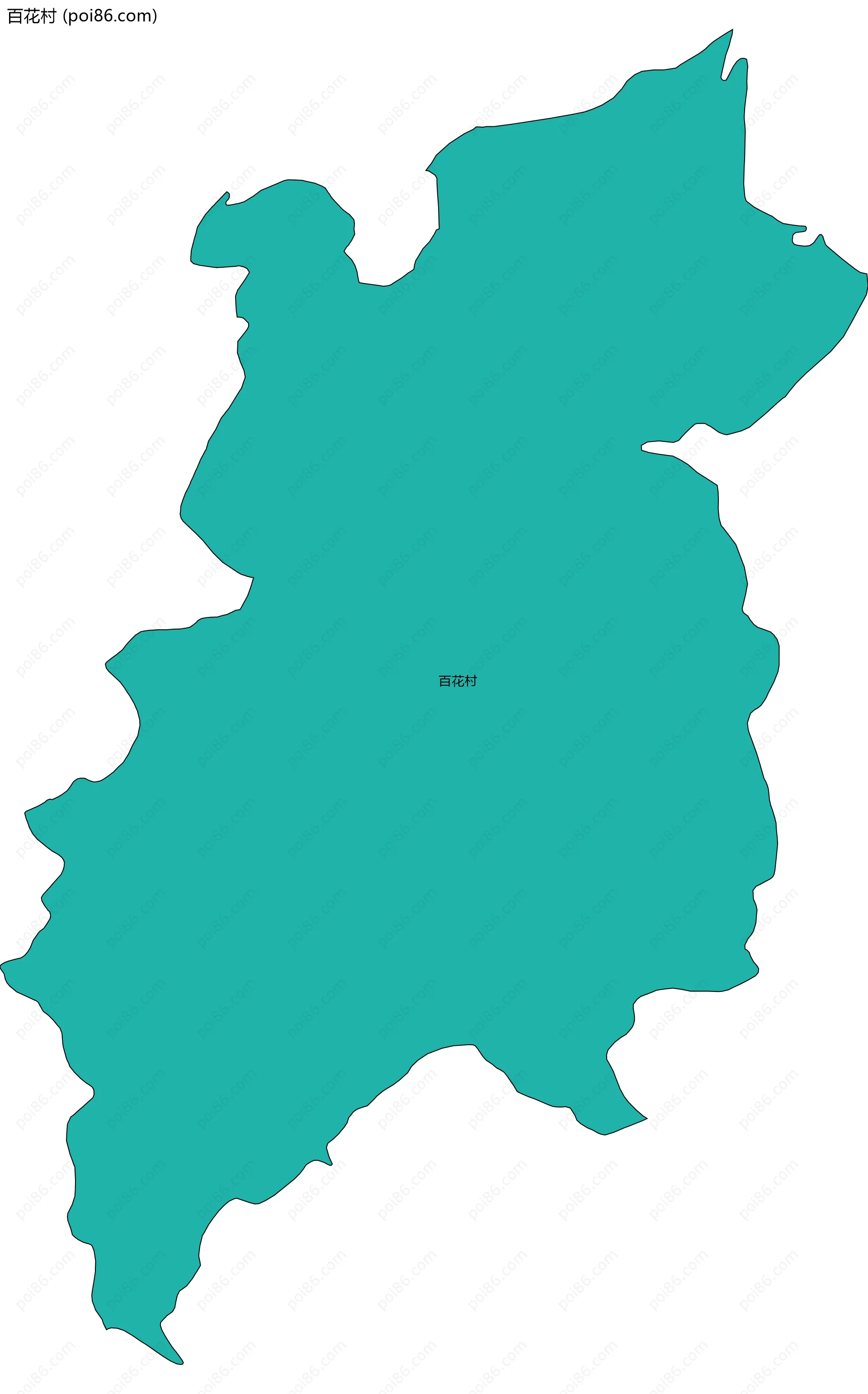 百花村边界地图