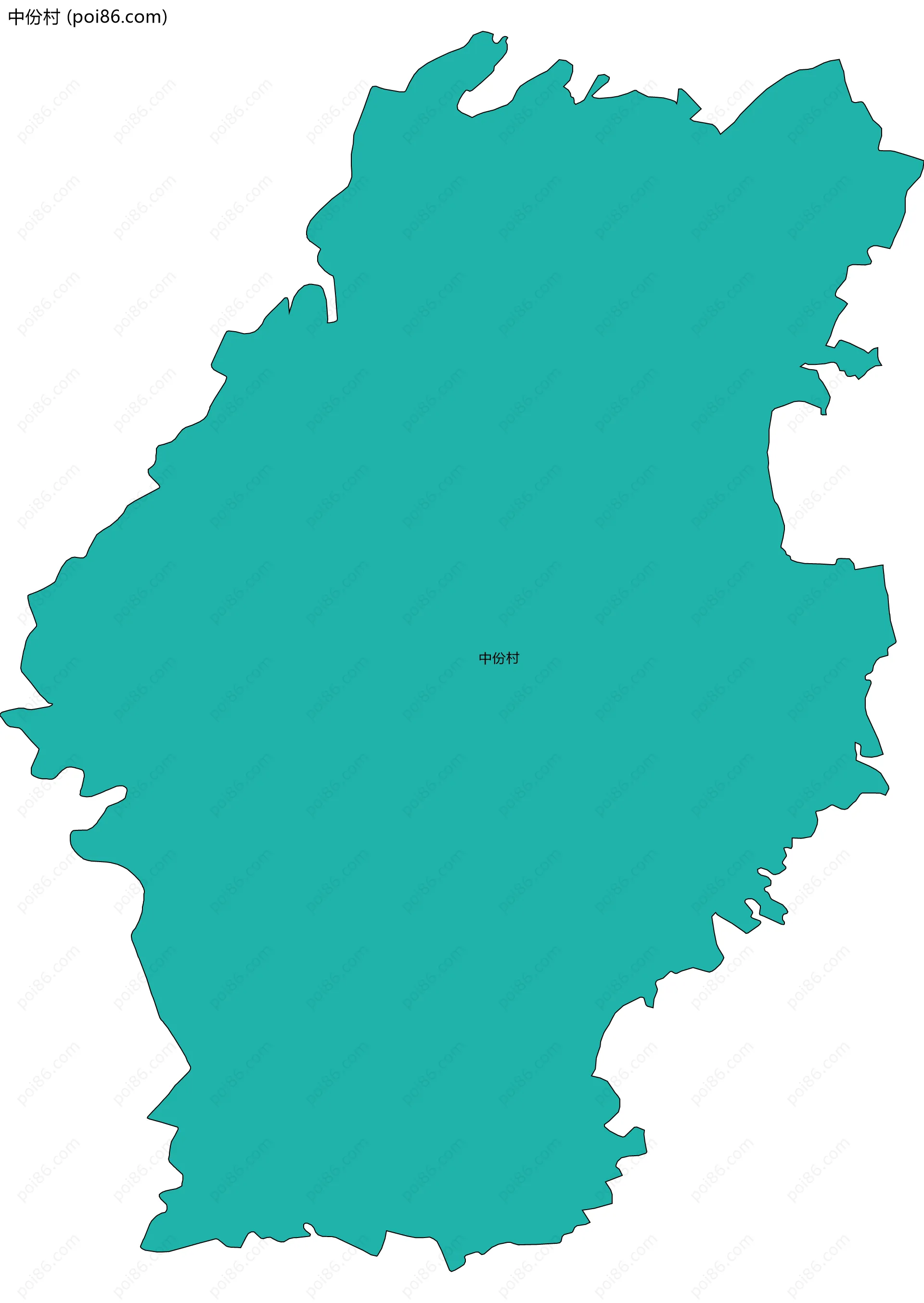 中份村边界地图