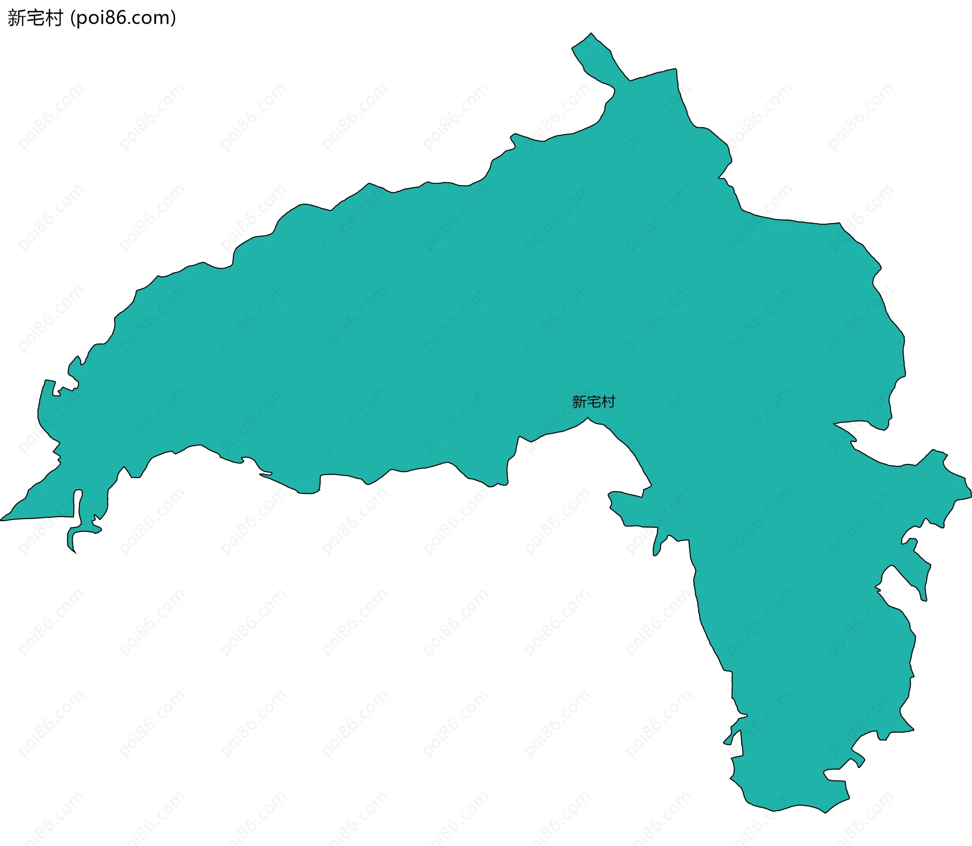 新宅村边界地图
