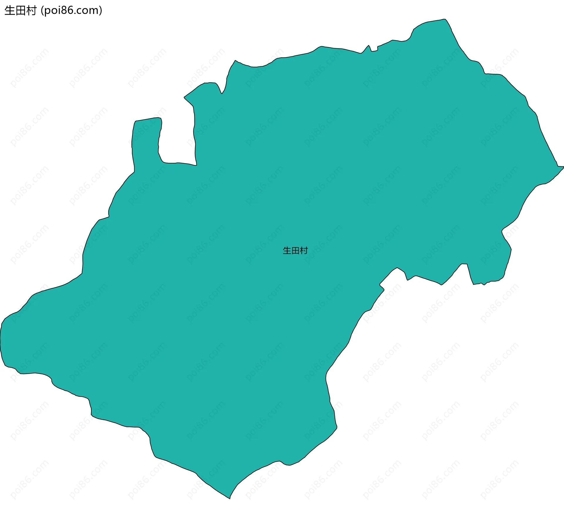 生田村边界地图