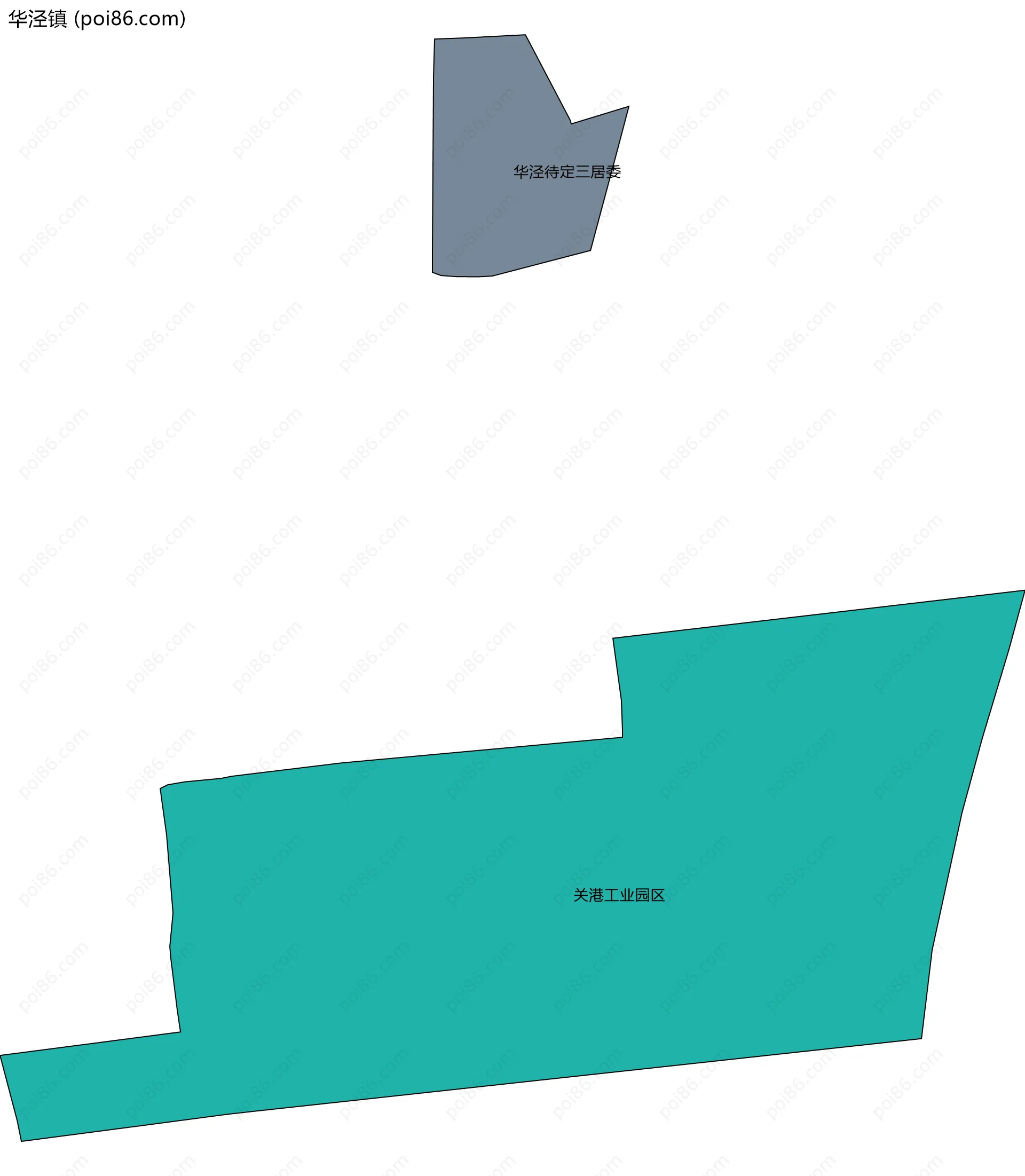 华泾镇边界地图(五级行政区划)