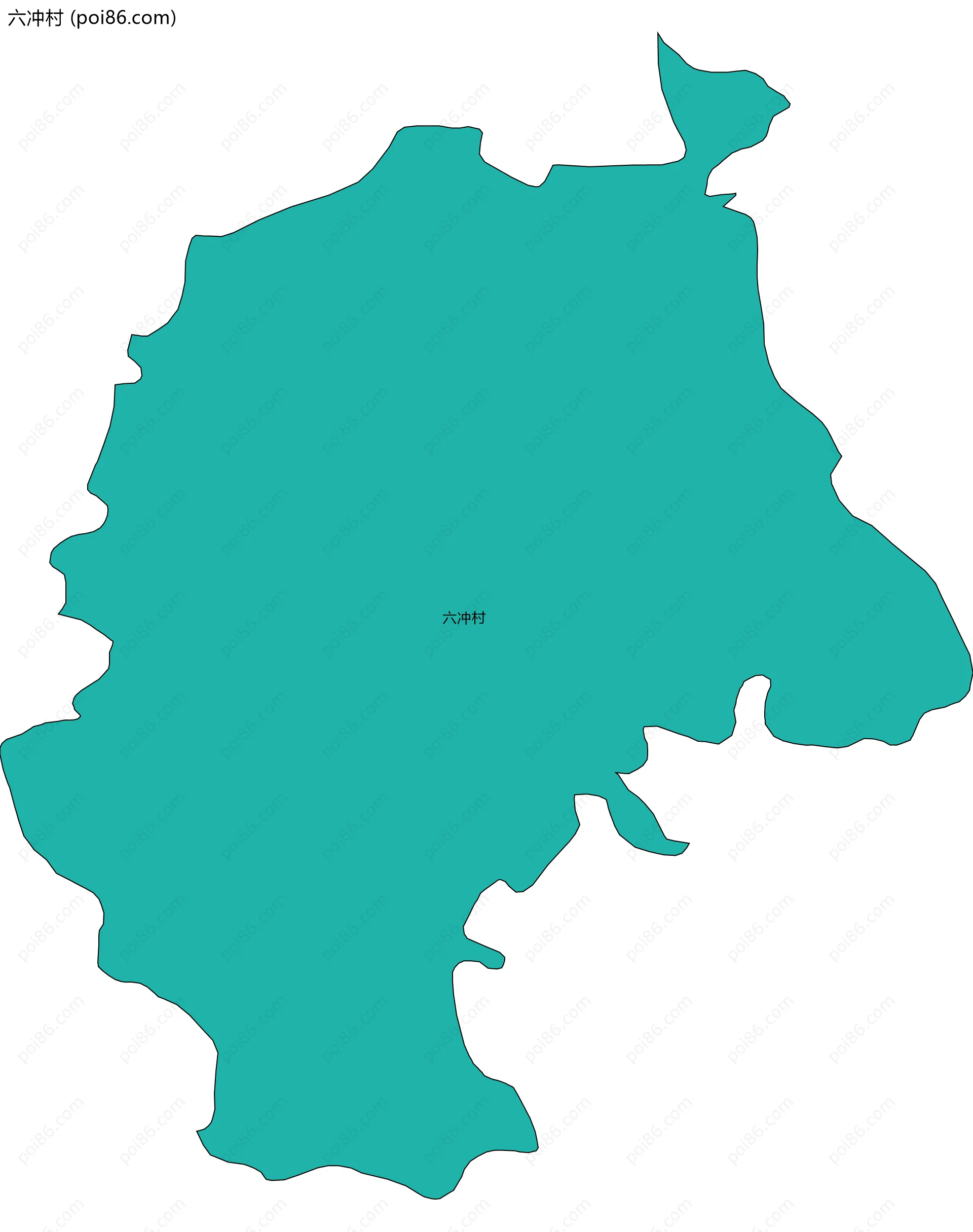 六冲村边界地图