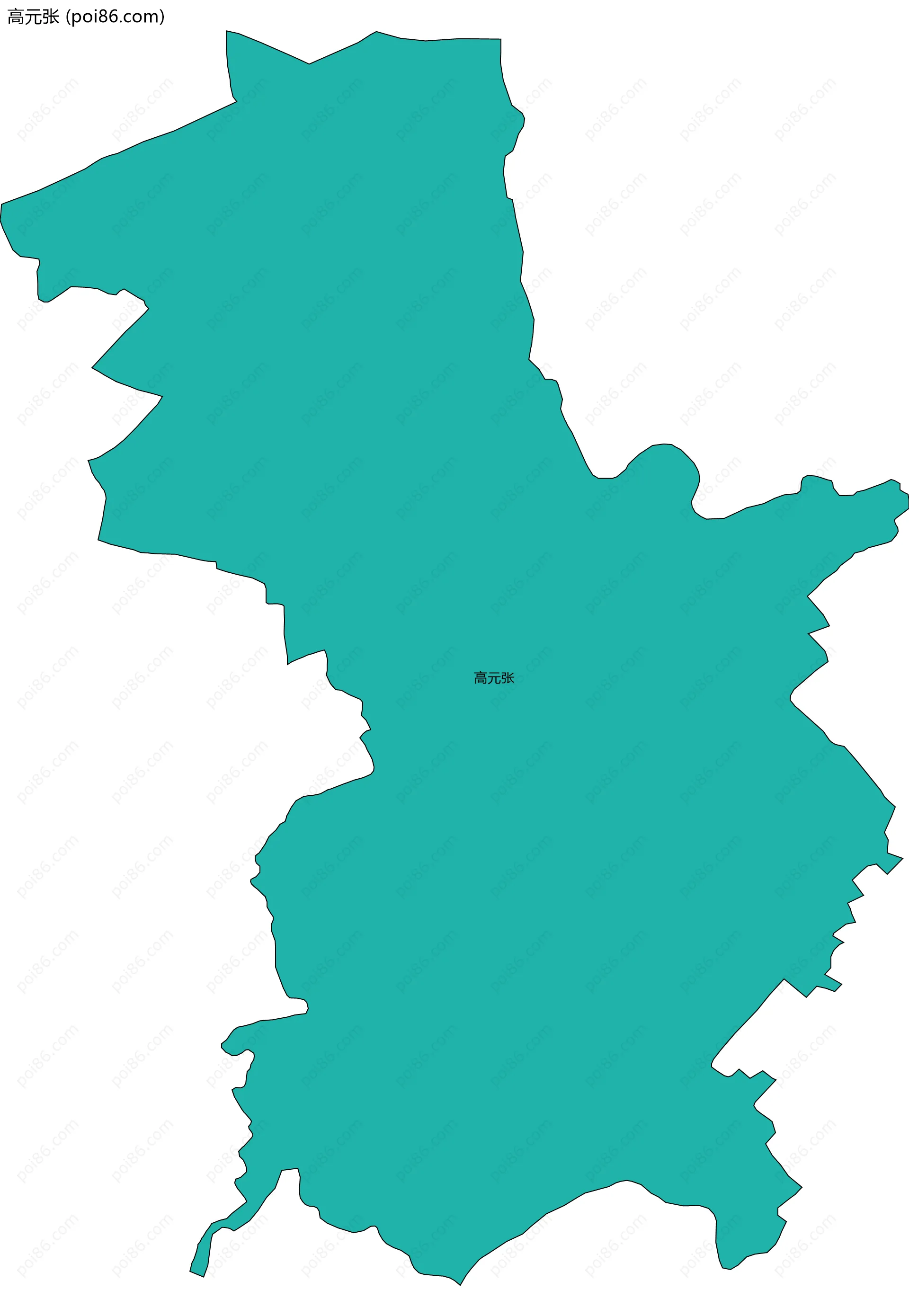 高元张边界地图
