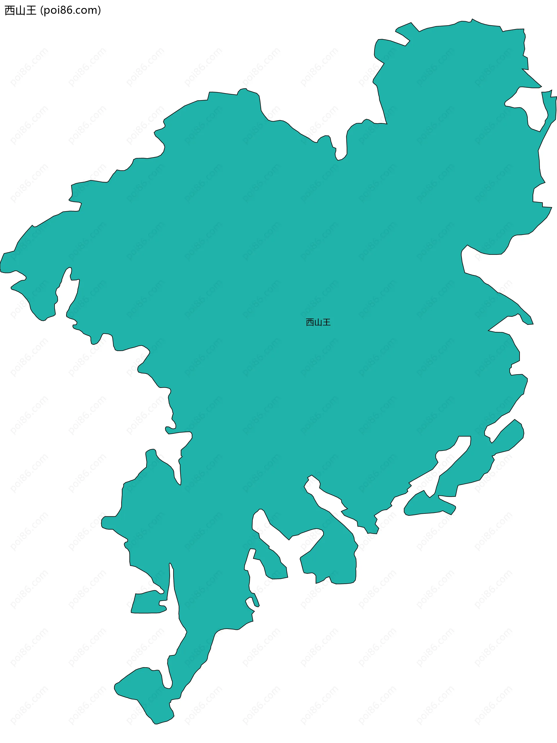 西山王边界地图