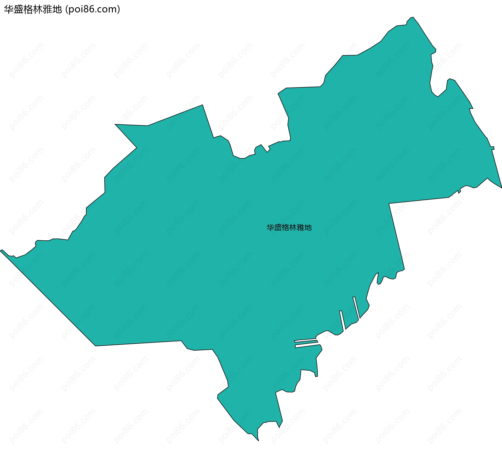 华盛格林雅地边界地图