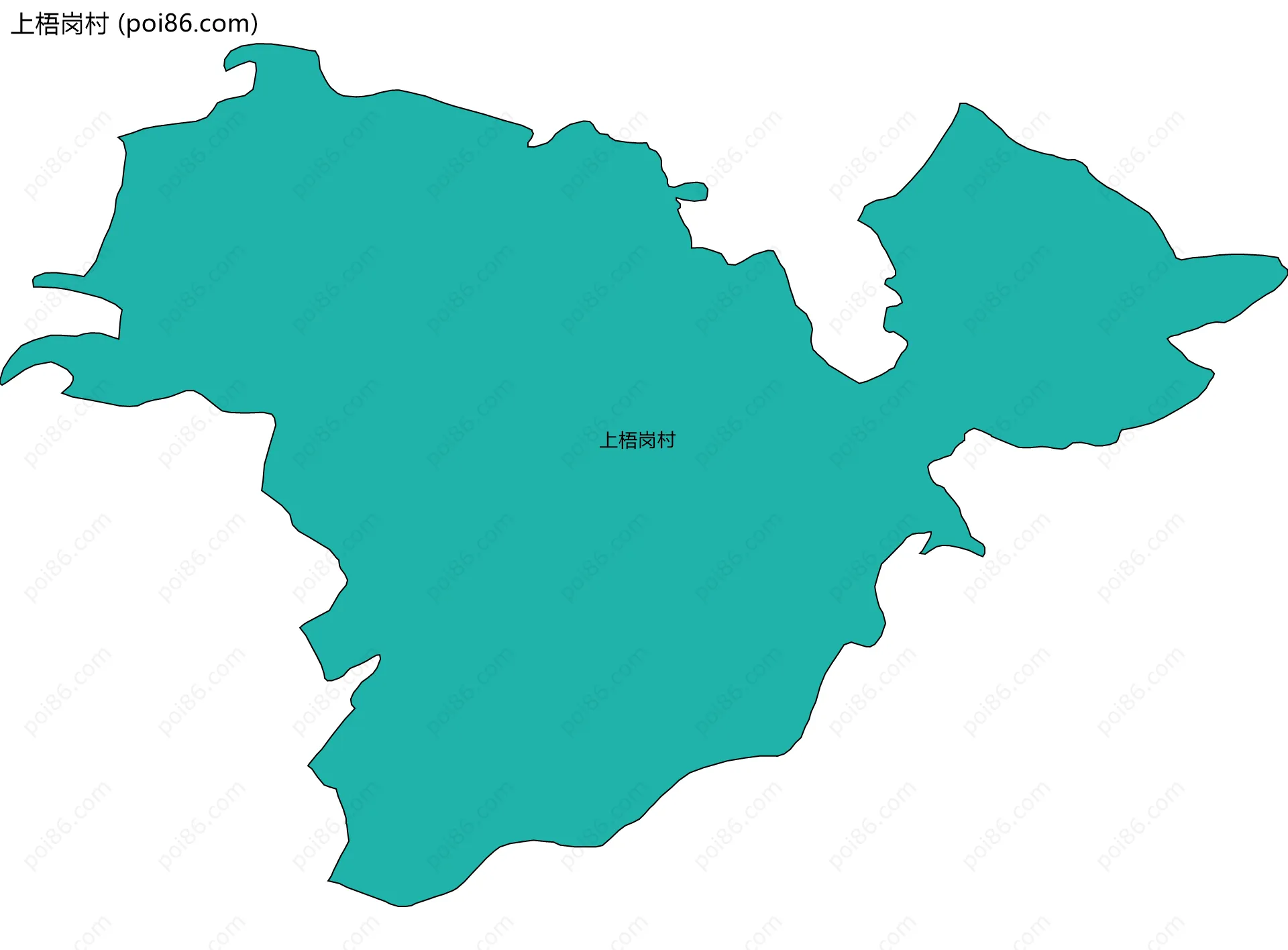 上梧岗村边界地图