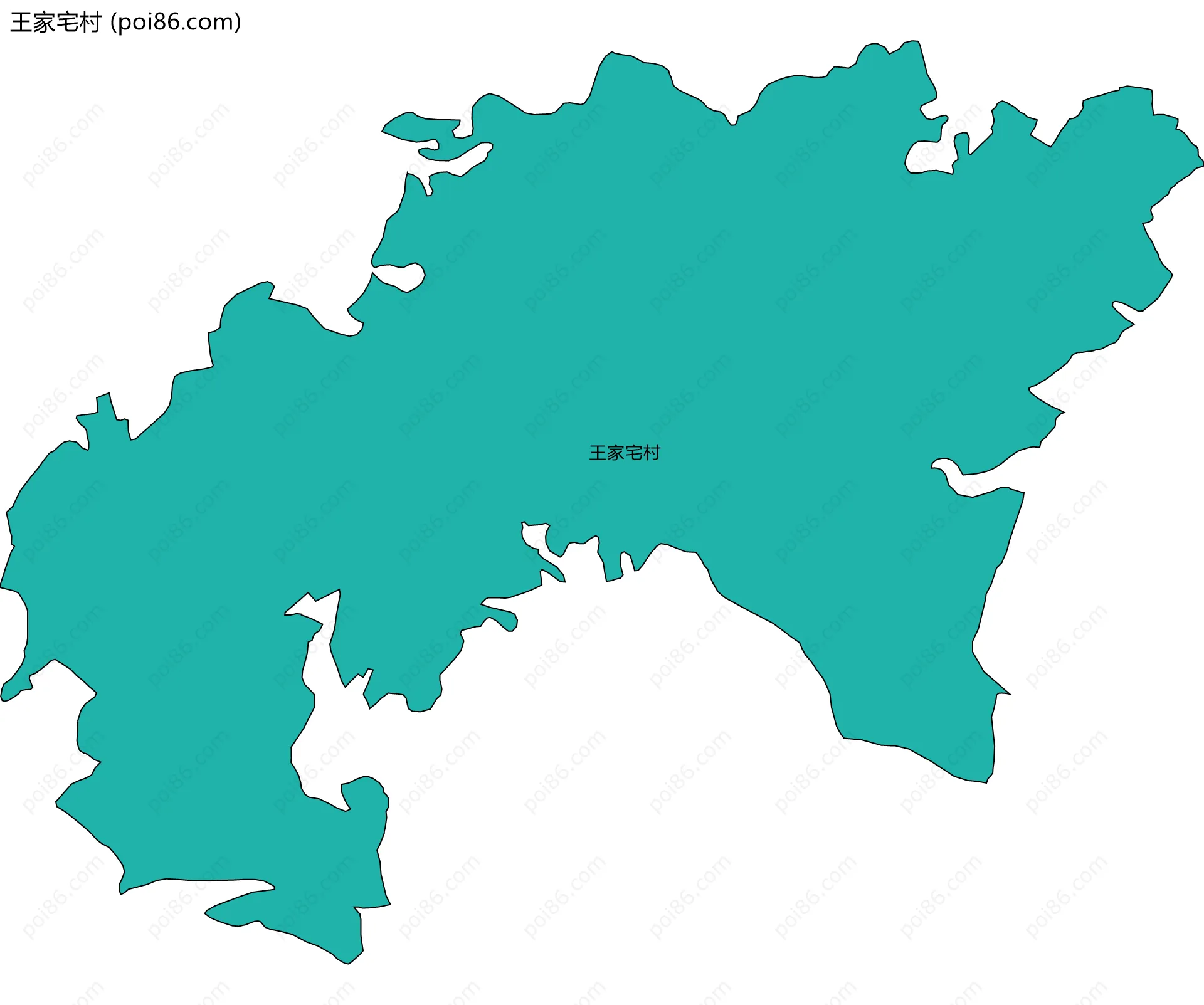 王家宅村边界地图