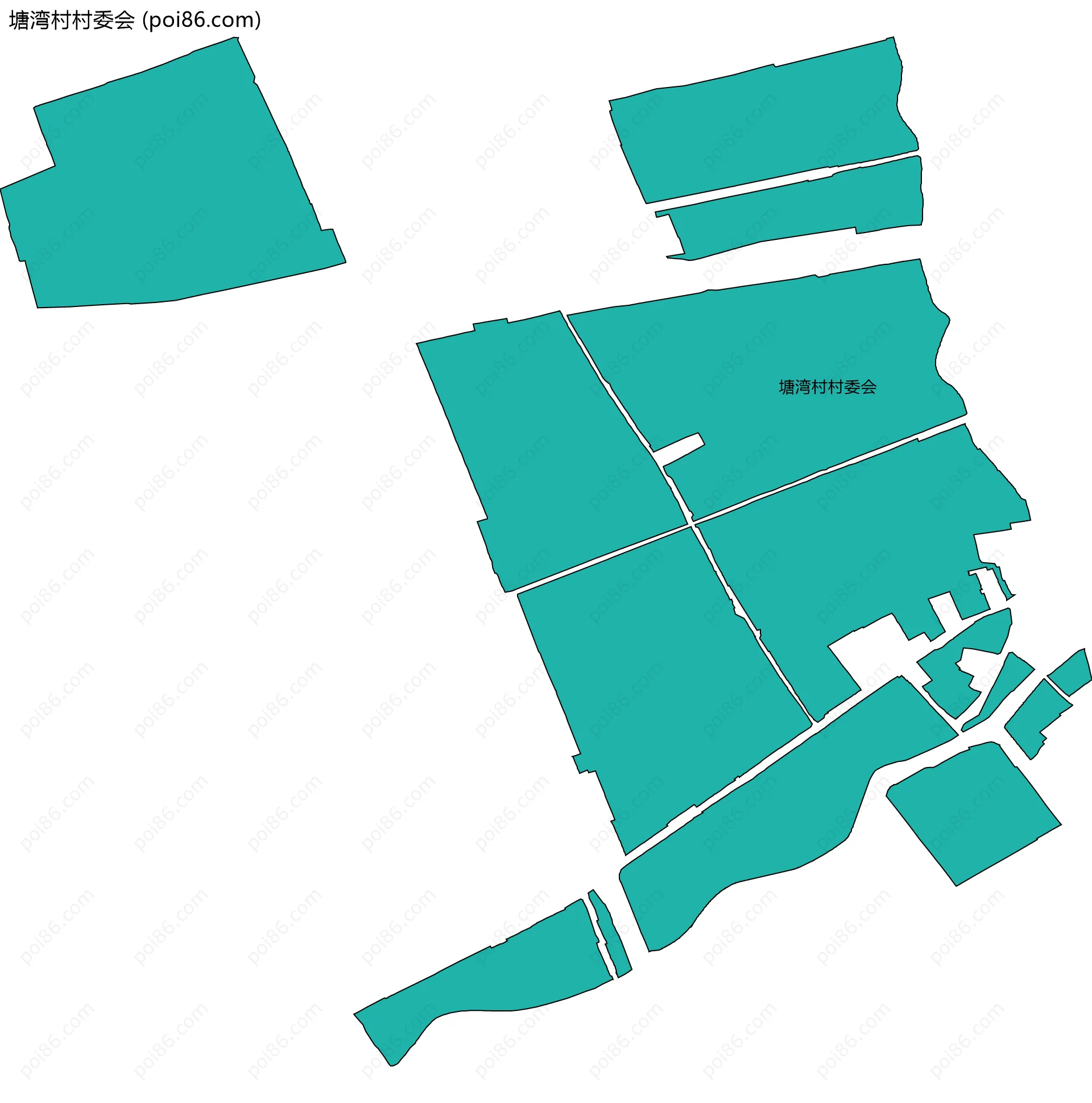 塘湾村村委会边界地图