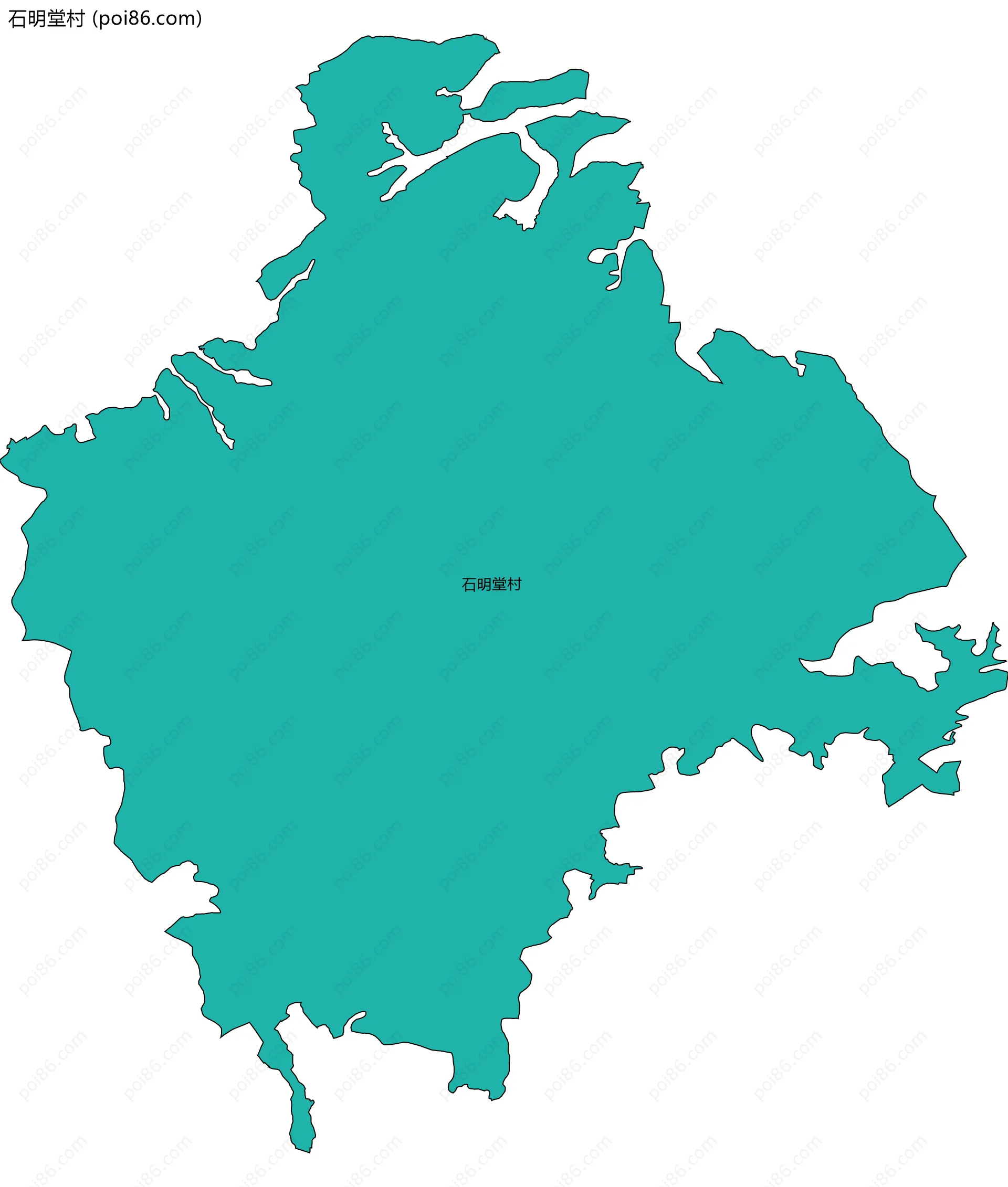 石明堂村边界地图