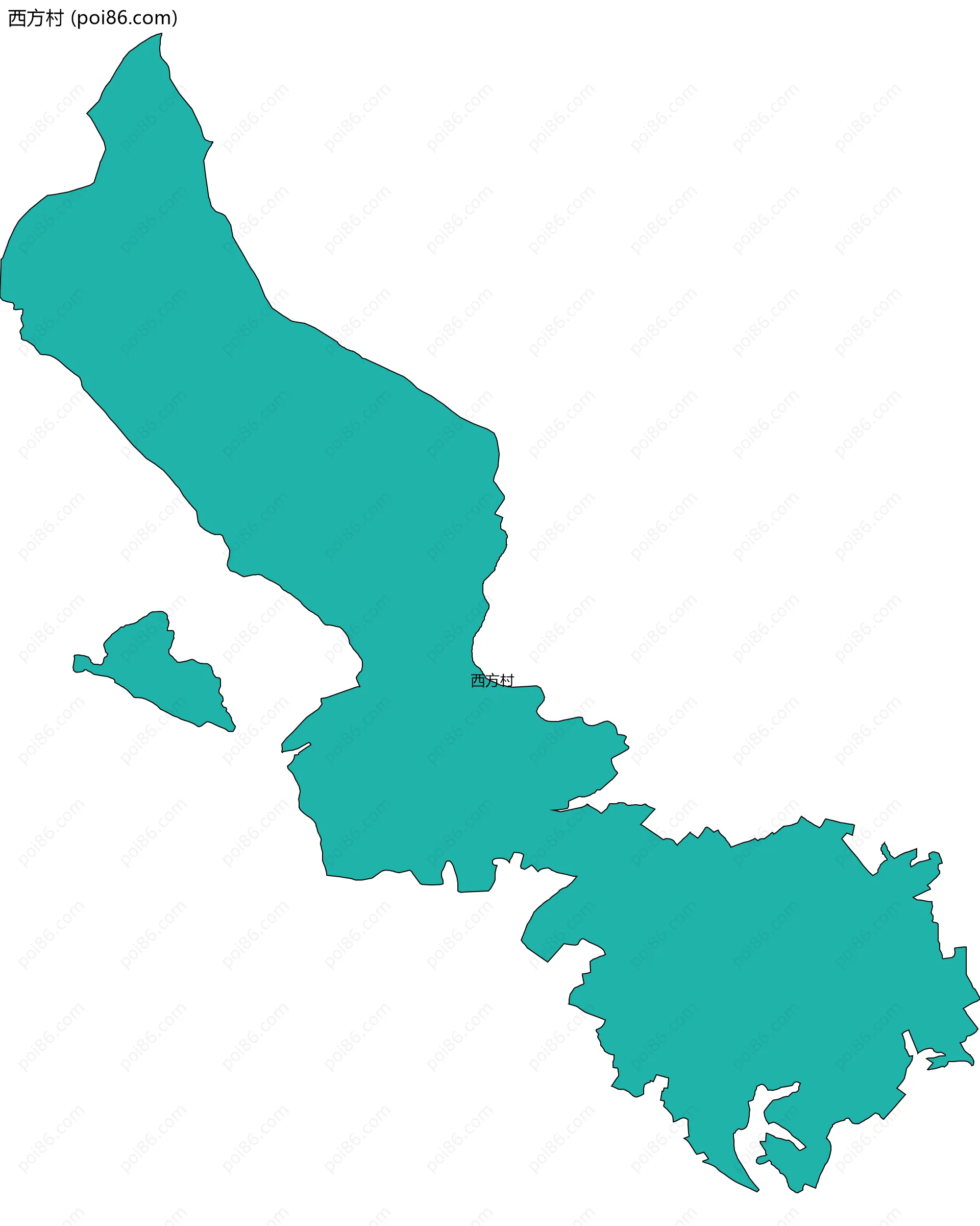 西方村边界地图