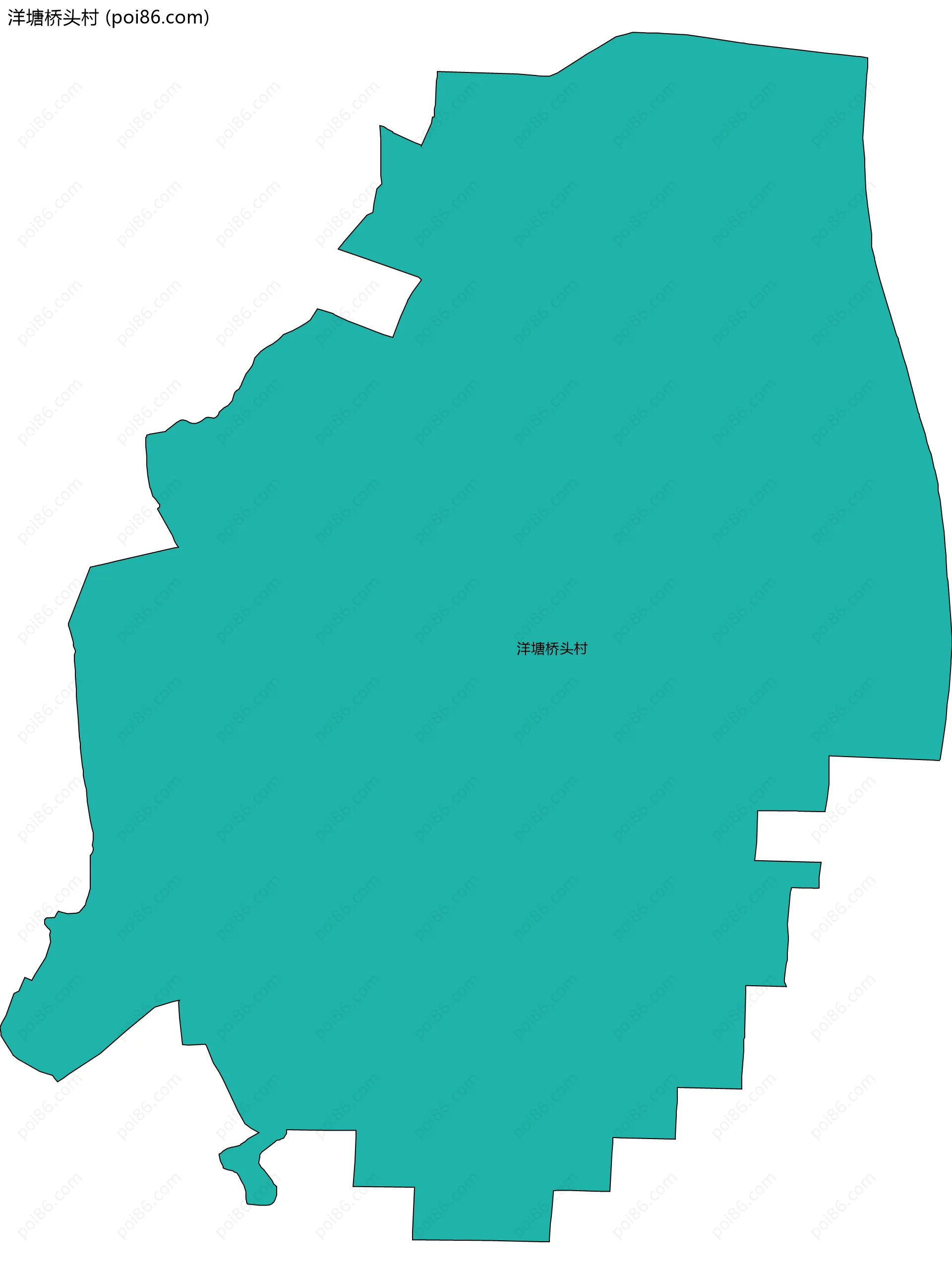 洋塘桥头村边界地图