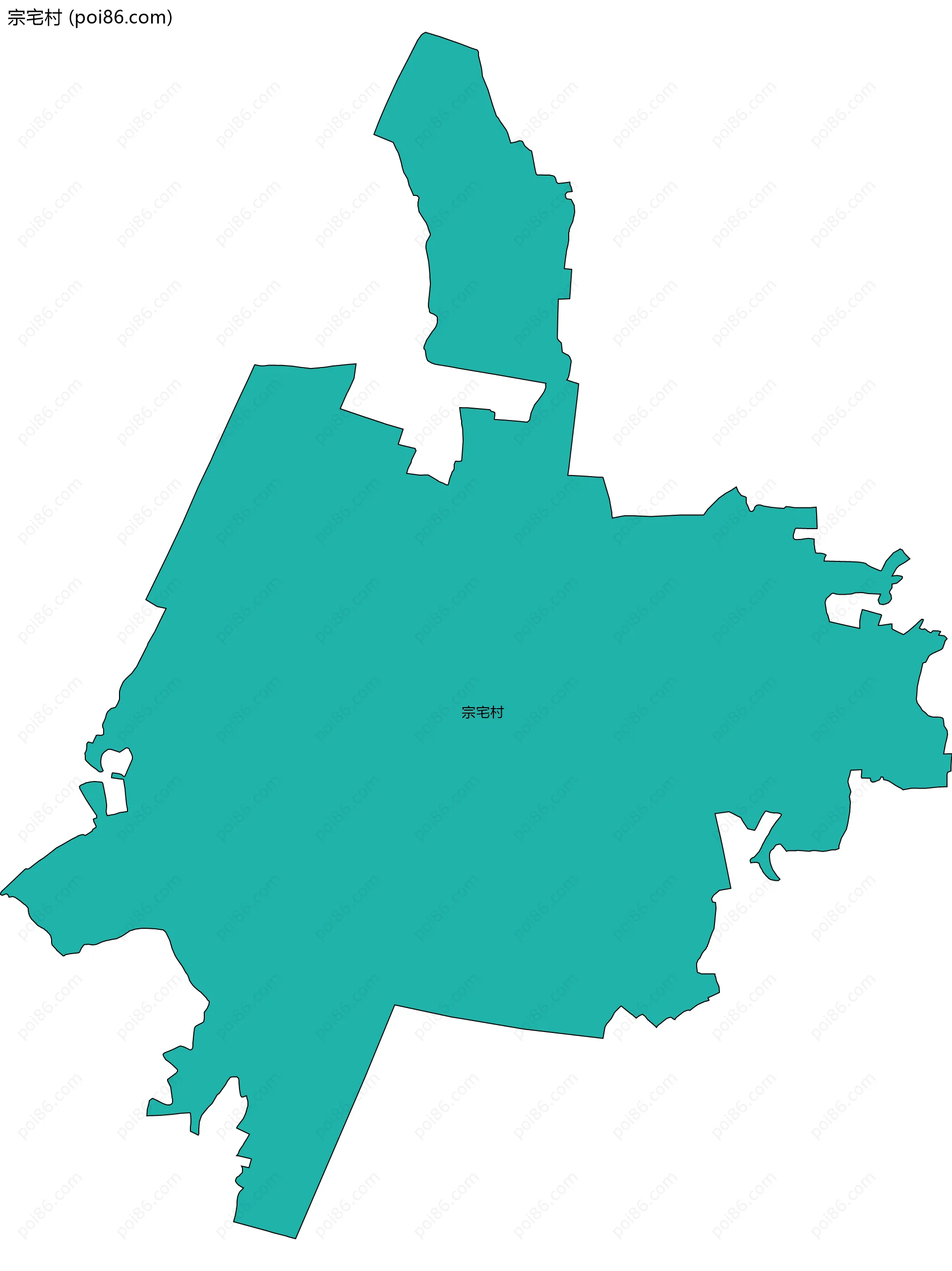 宗宅村边界地图