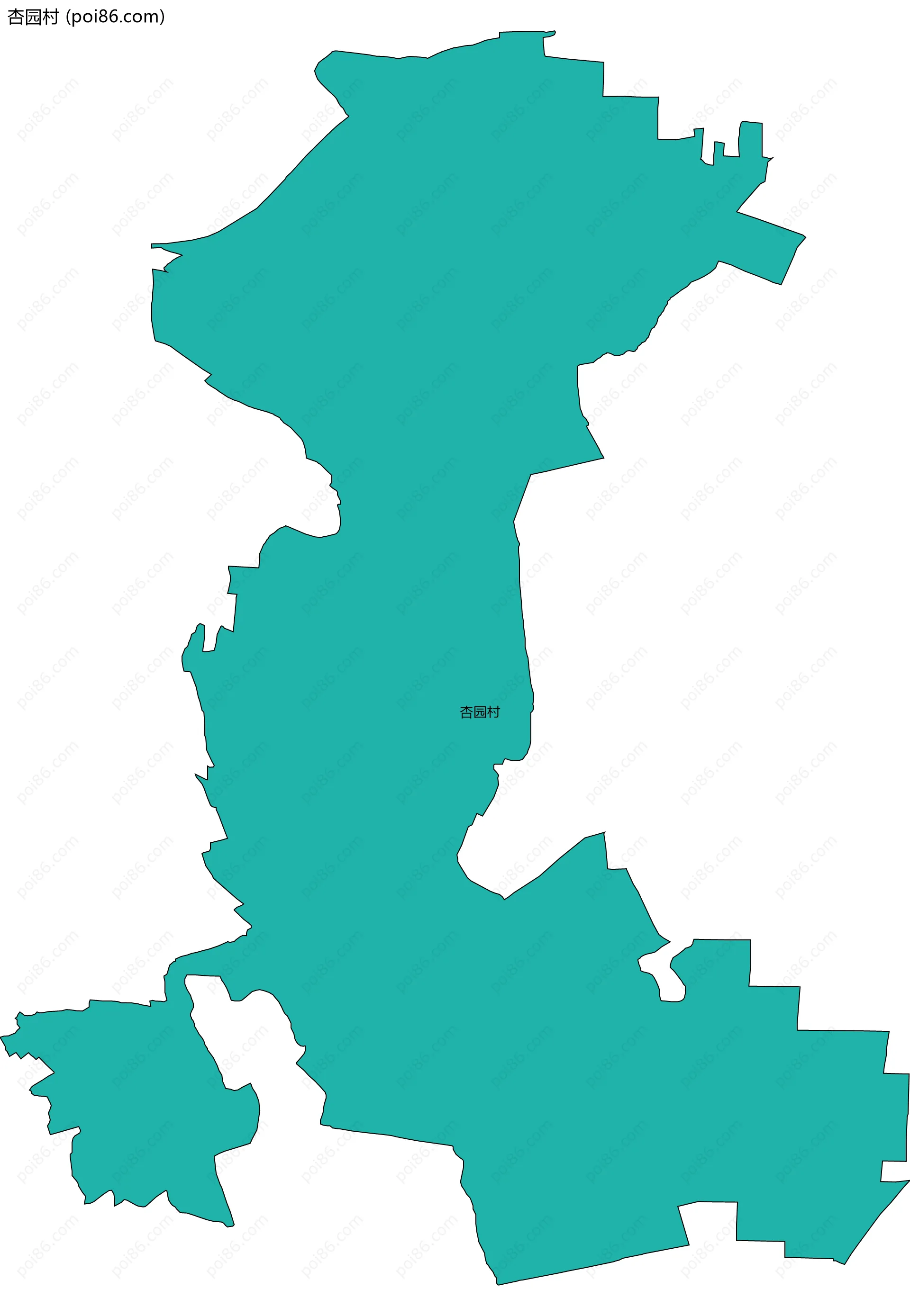 杏园村边界地图