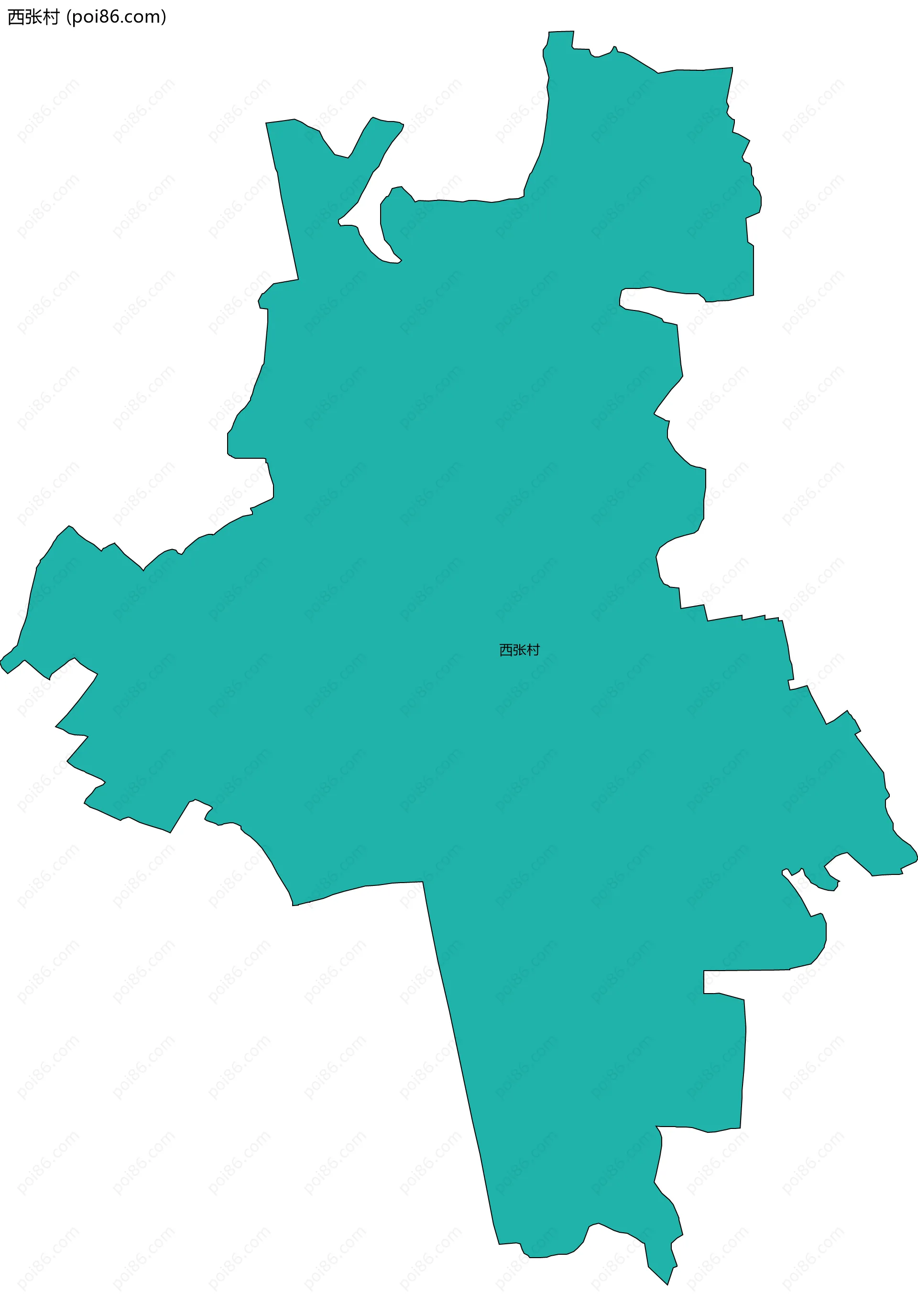 西张村边界地图