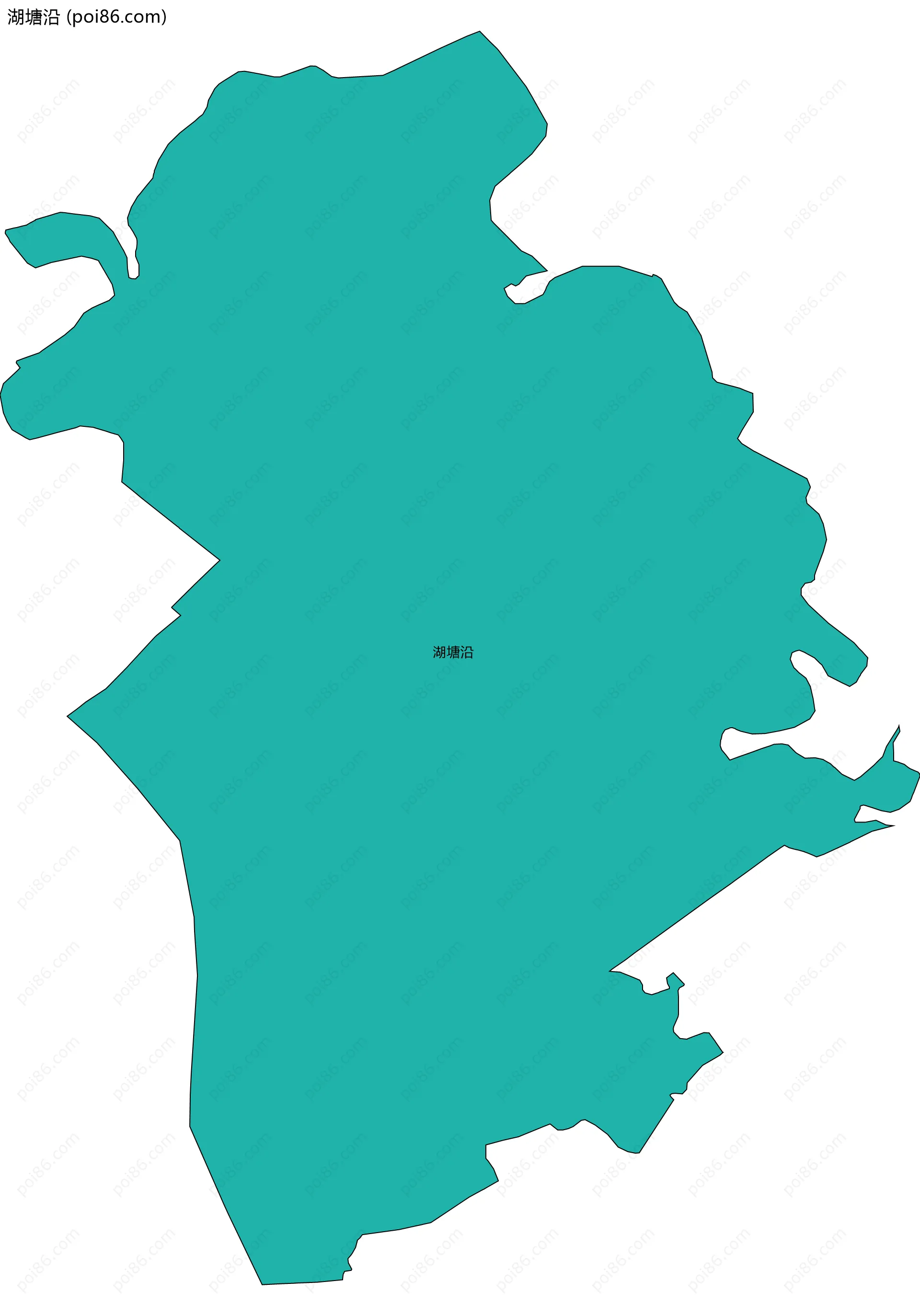 湖塘沿边界地图