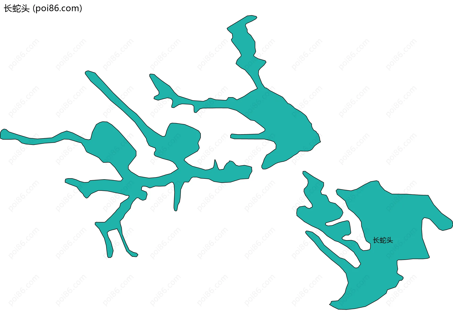 长蛇头边界地图