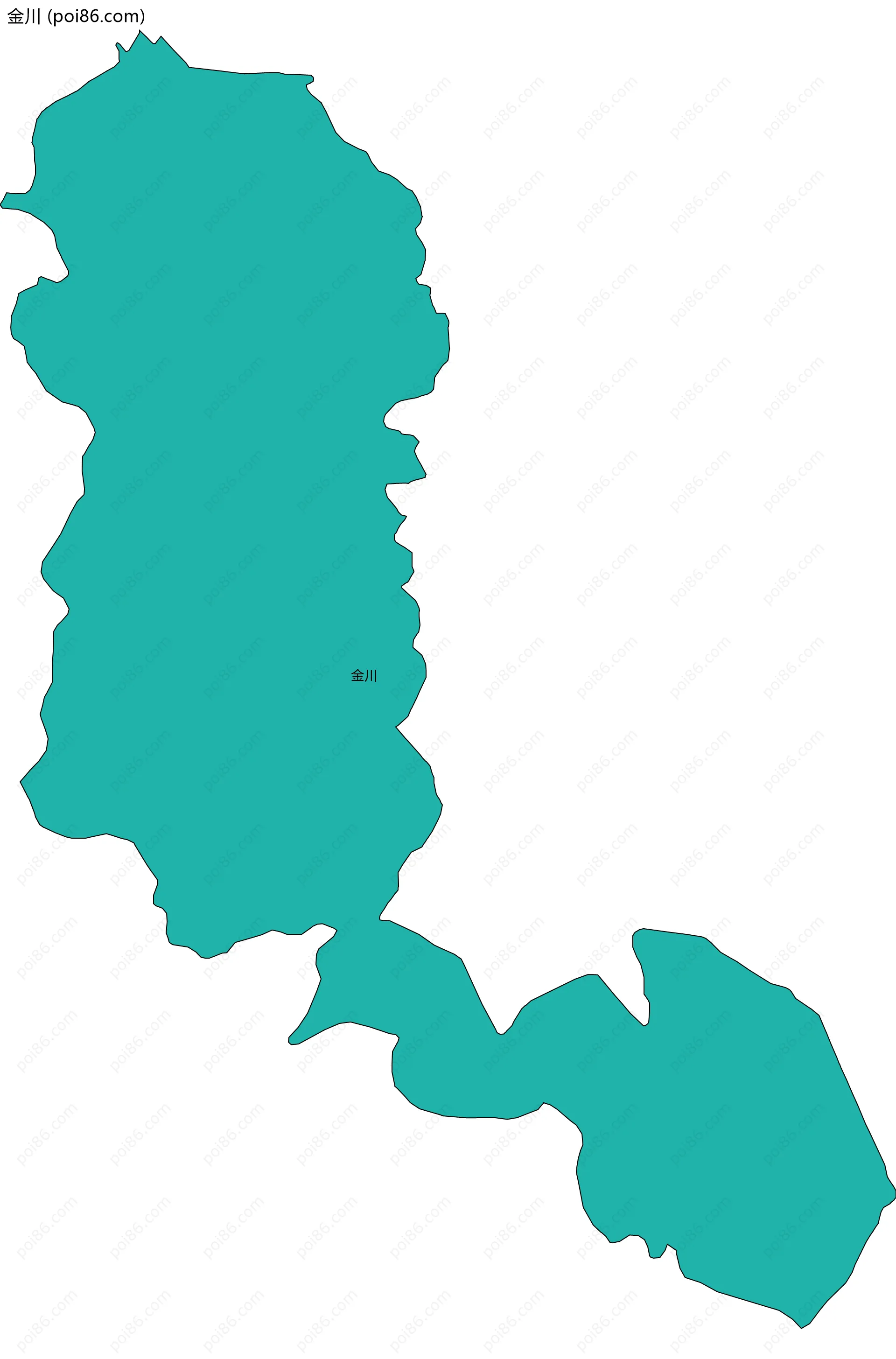 金川边界地图