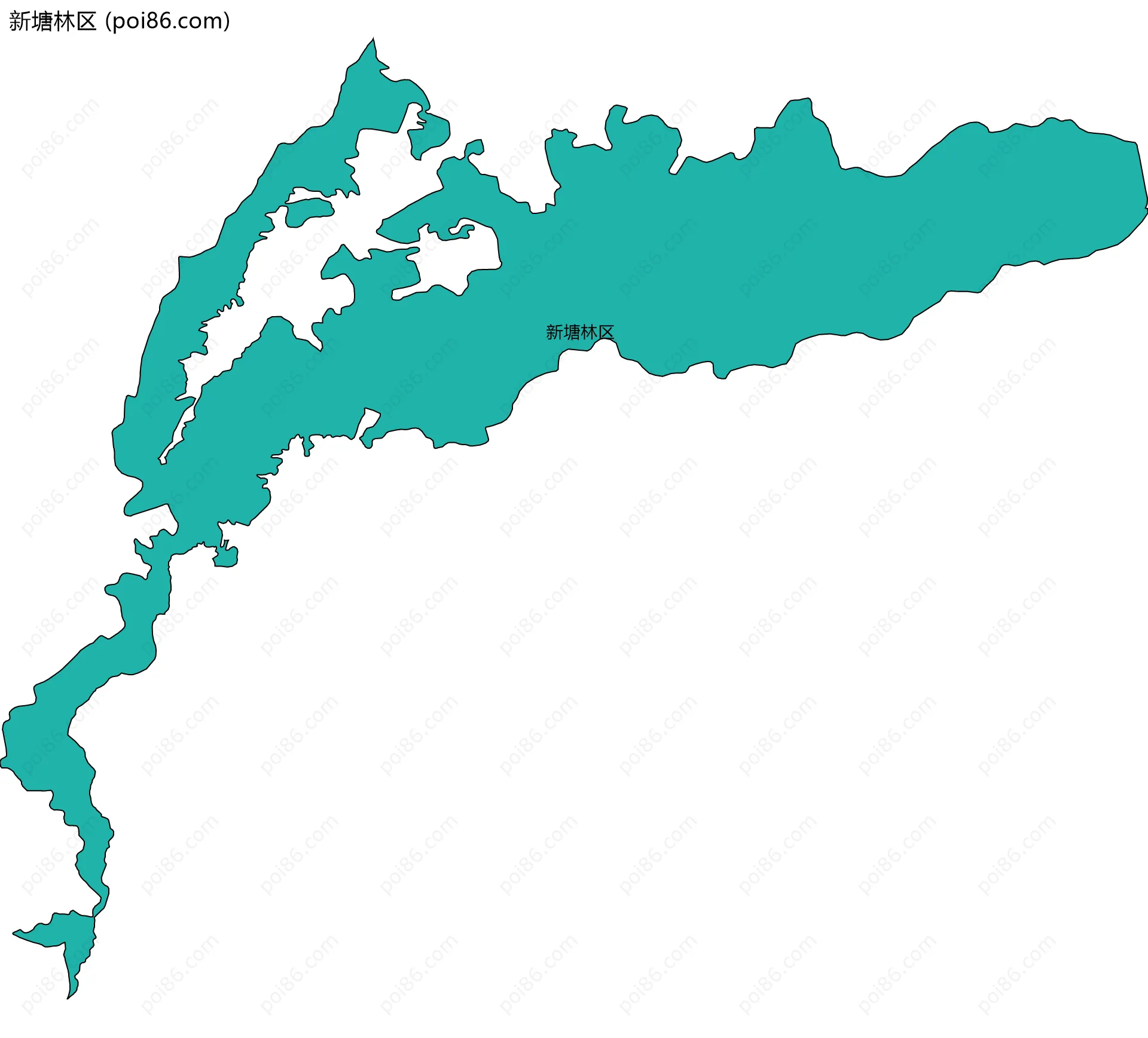 新塘林区边界地图