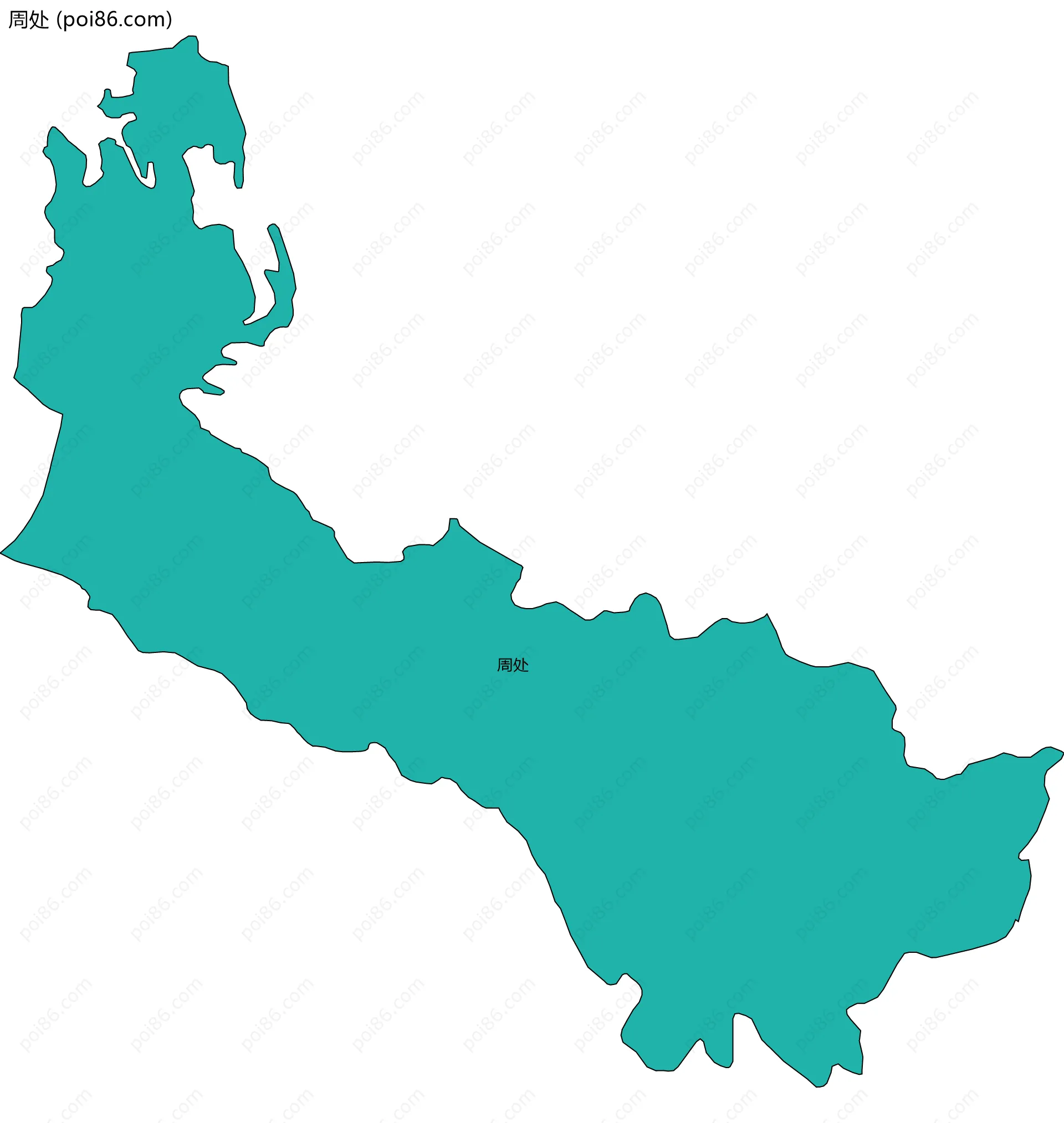周处边界地图