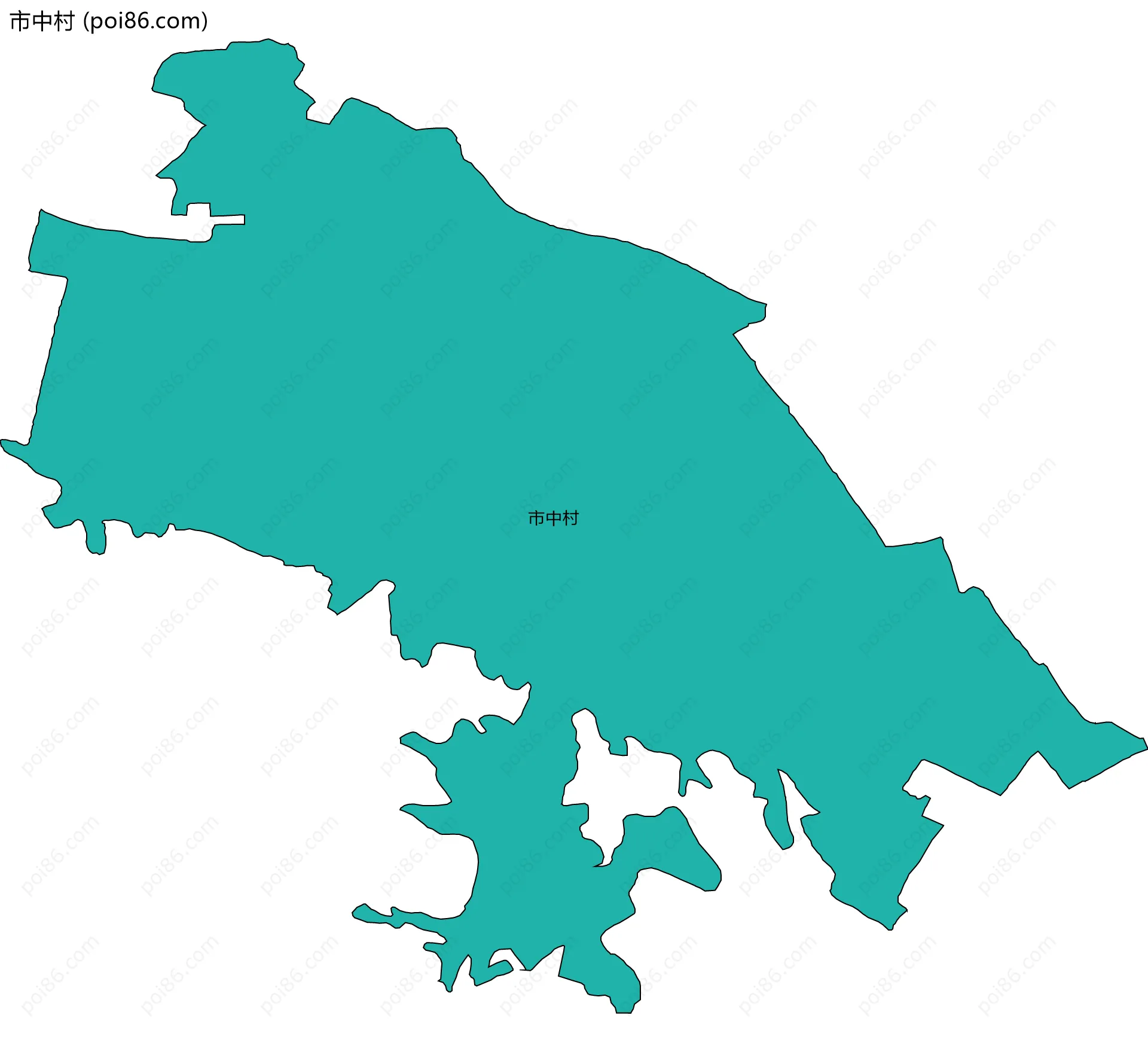 市中村边界地图