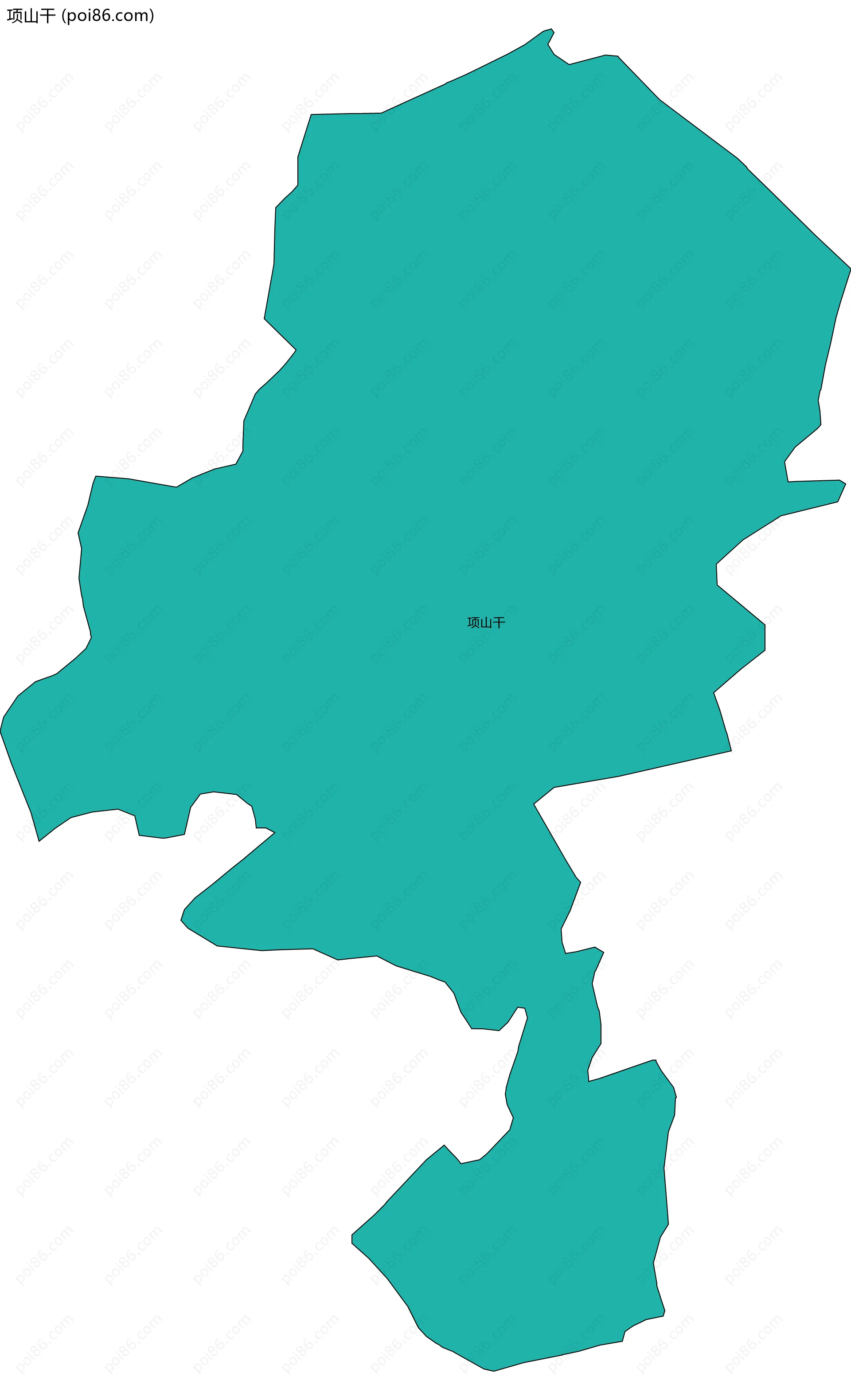 项山干边界地图