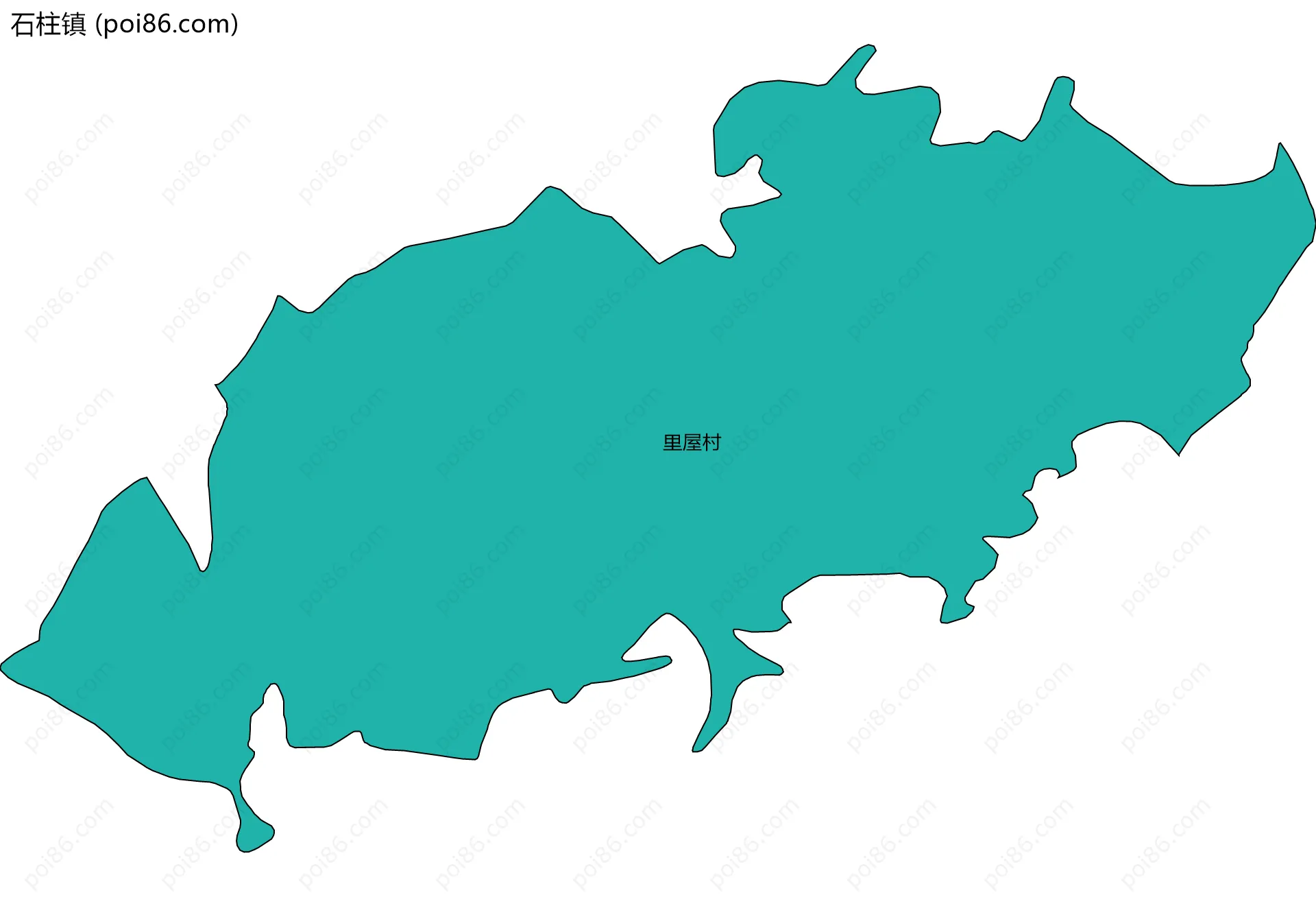 石柱镇边界地图(五级行政区划)