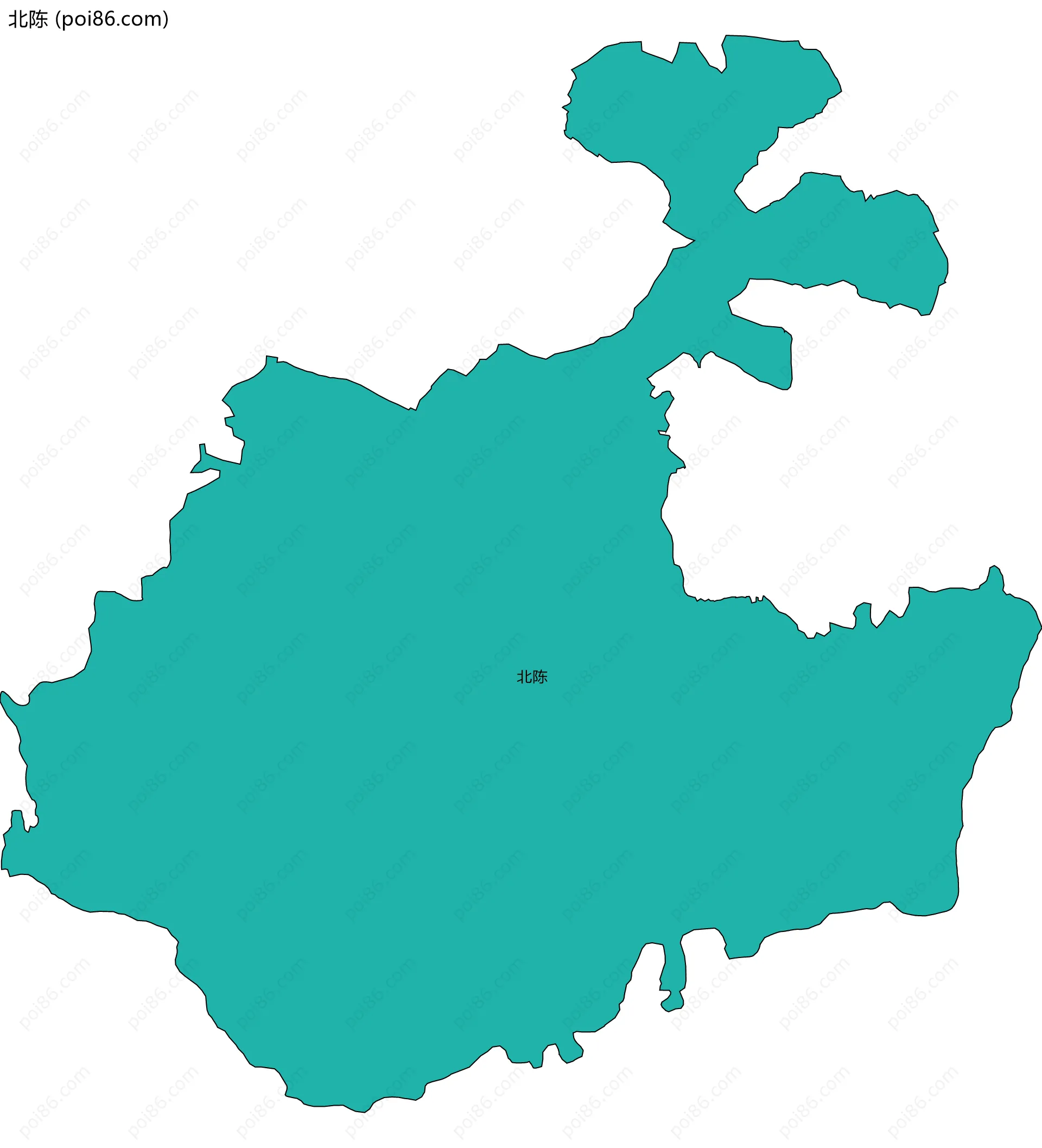 北陈边界地图