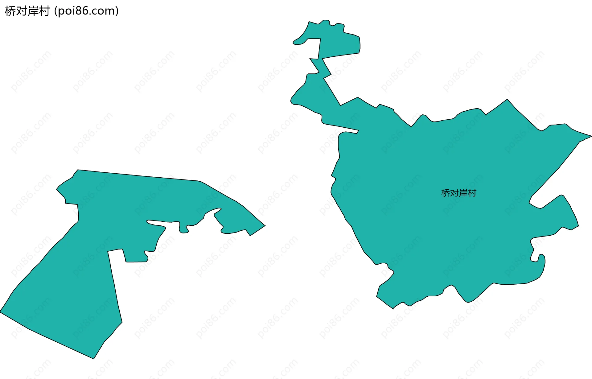 桥对岸村边界地图