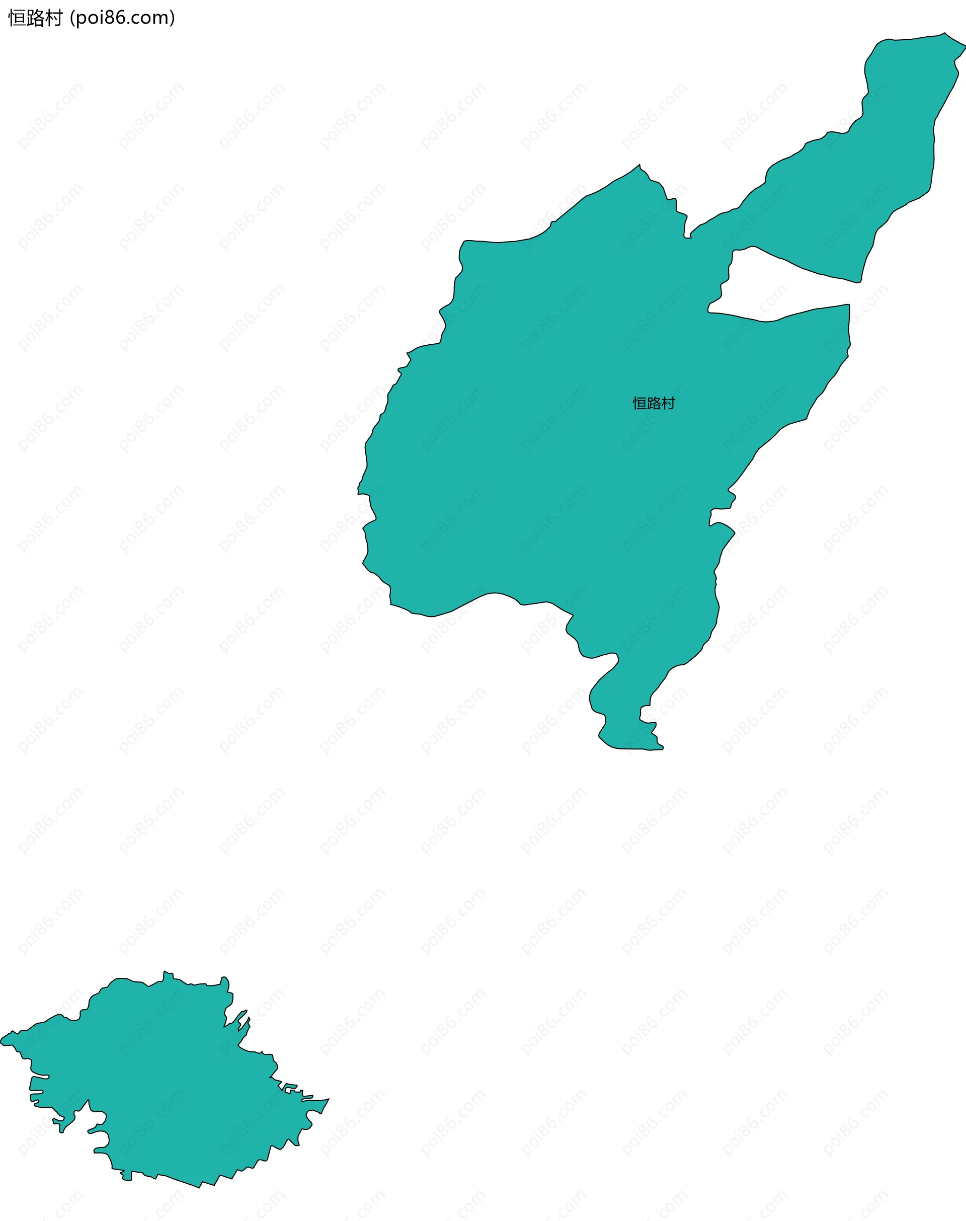 恒路村边界地图