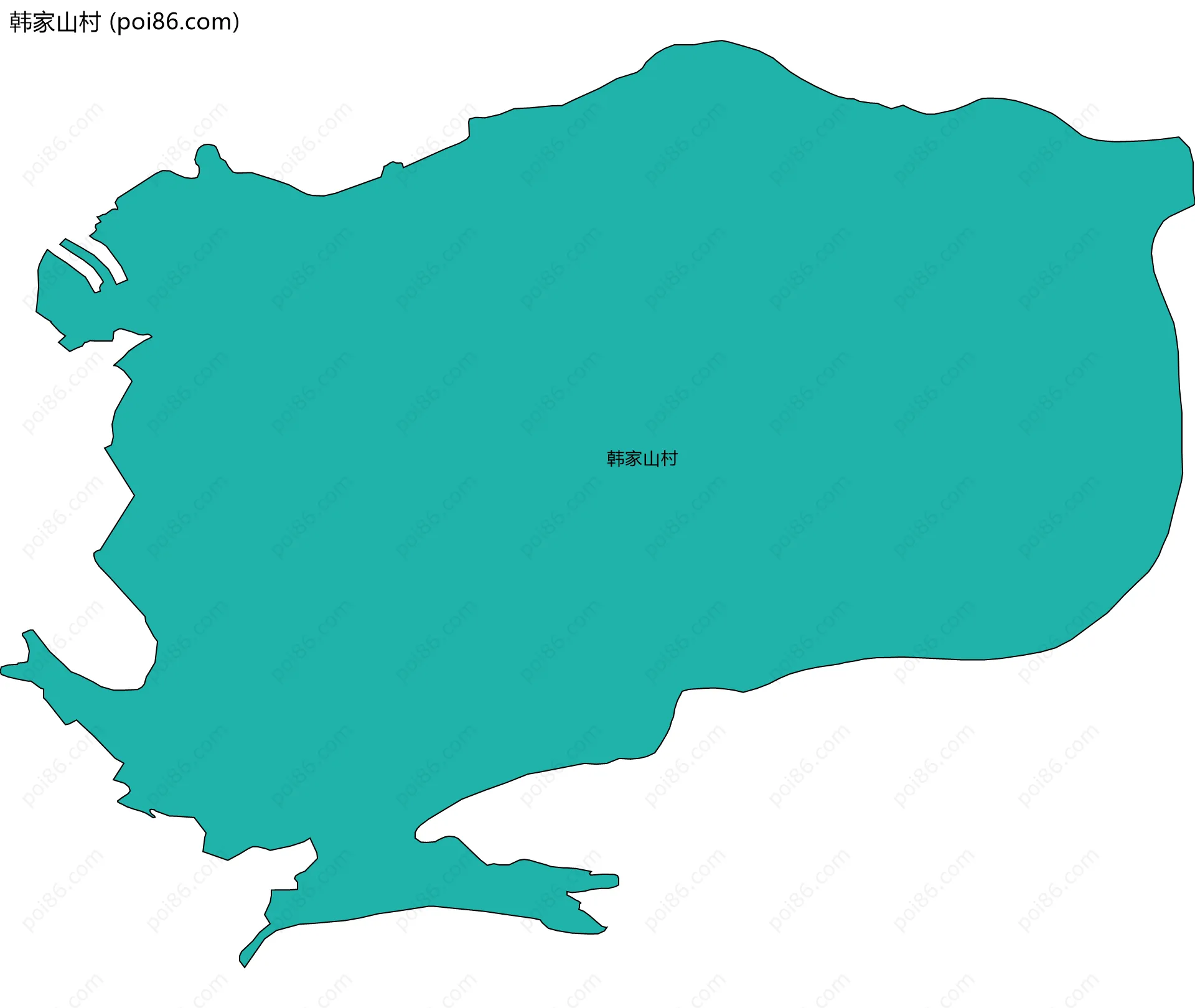 韩家山村边界地图