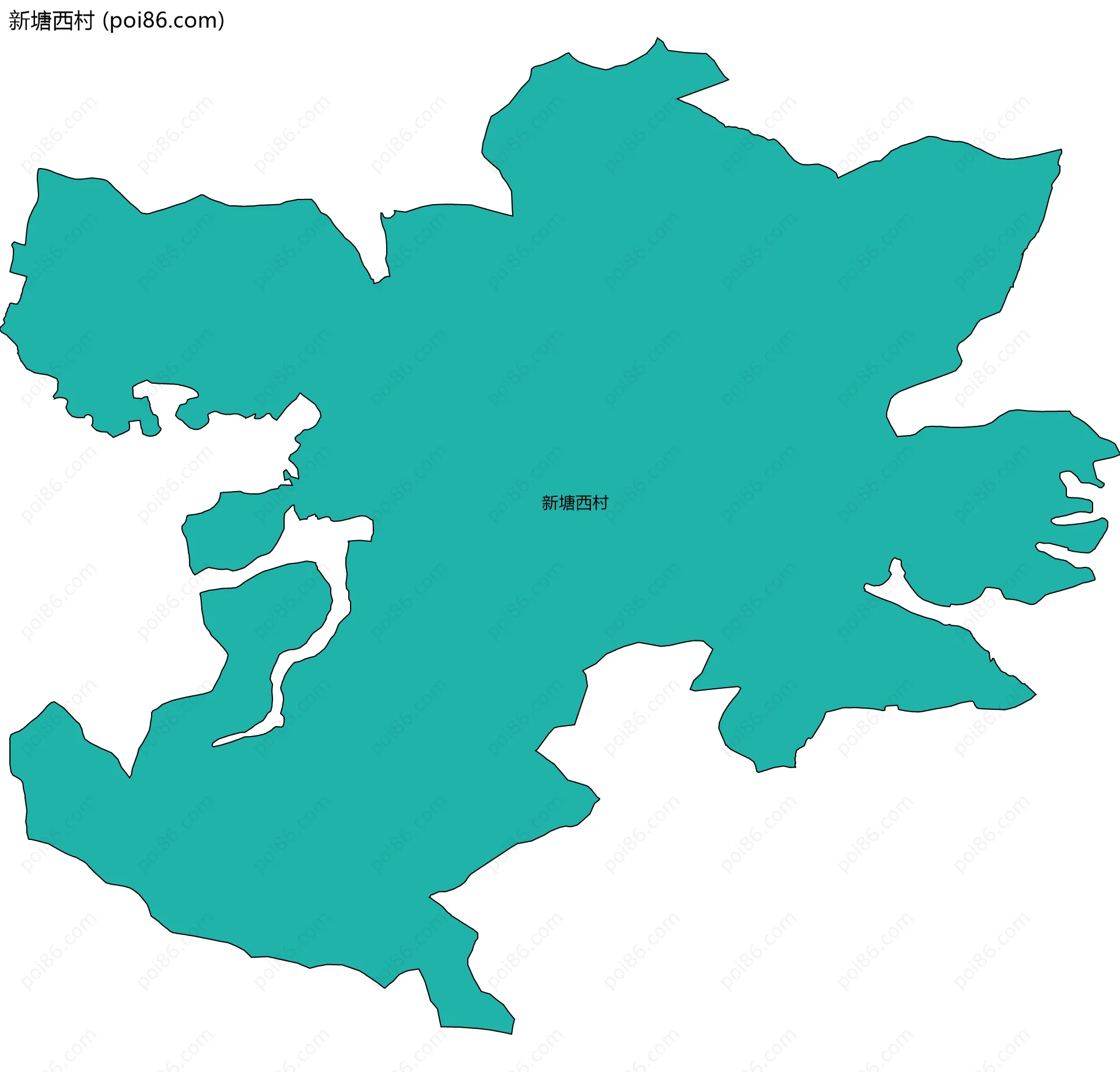 新塘西村边界地图