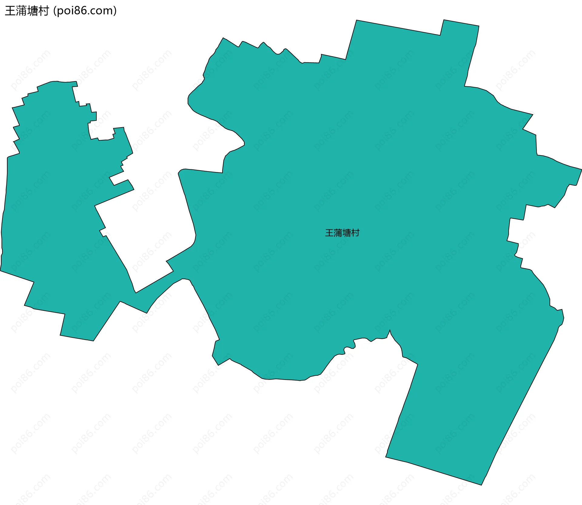 王蒲塘村边界地图