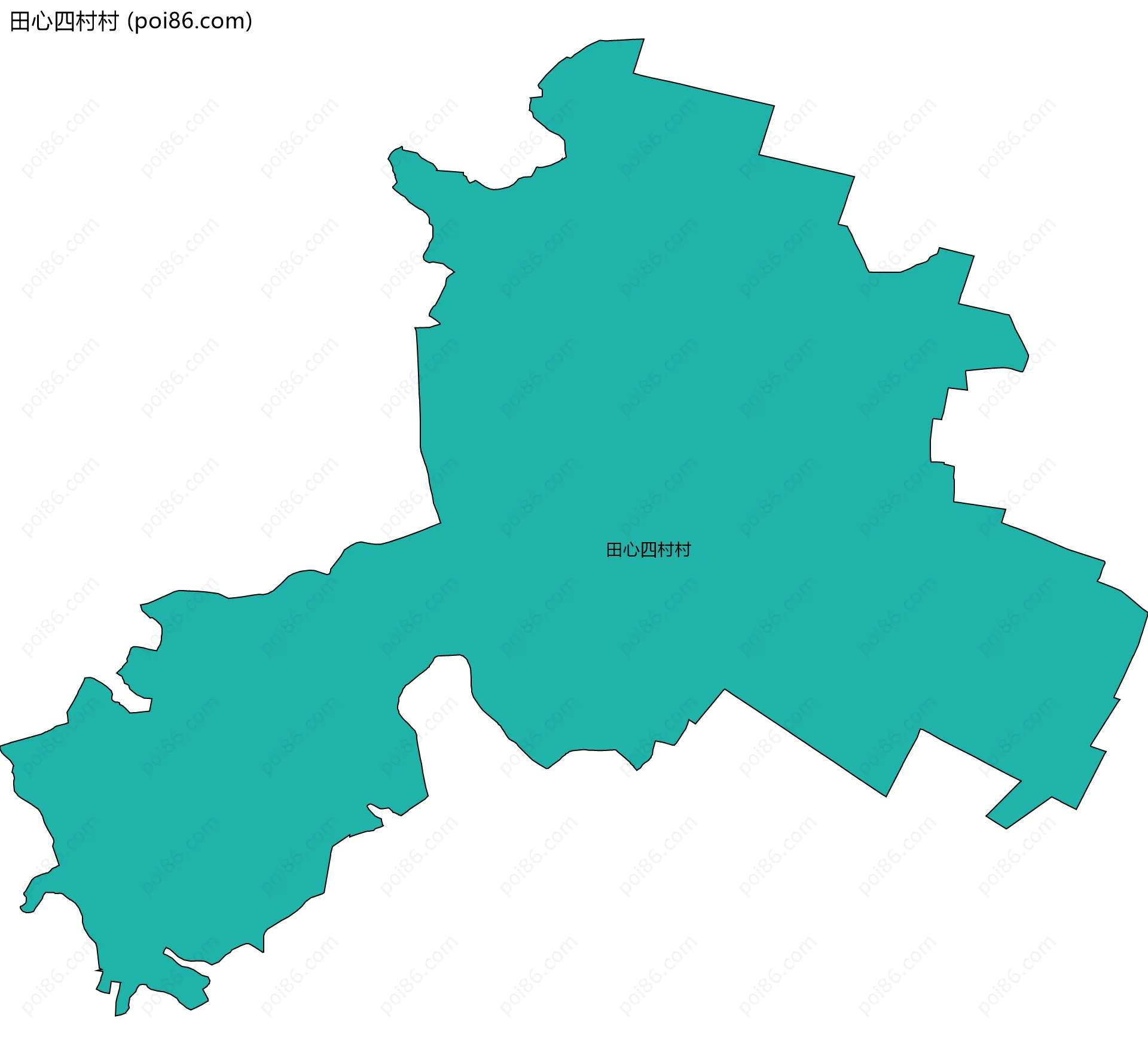 田心四村村边界地图
