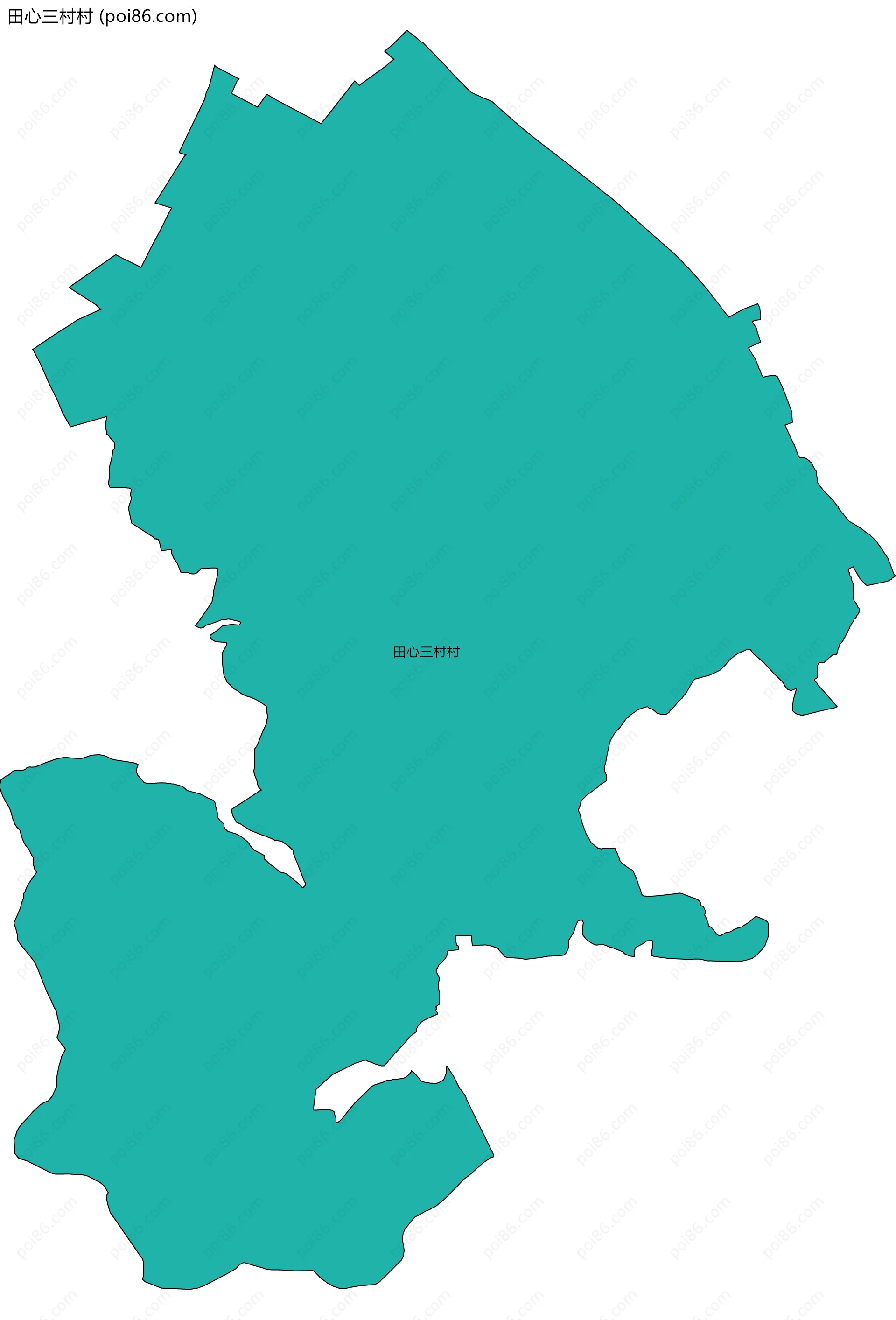 田心三村村边界地图