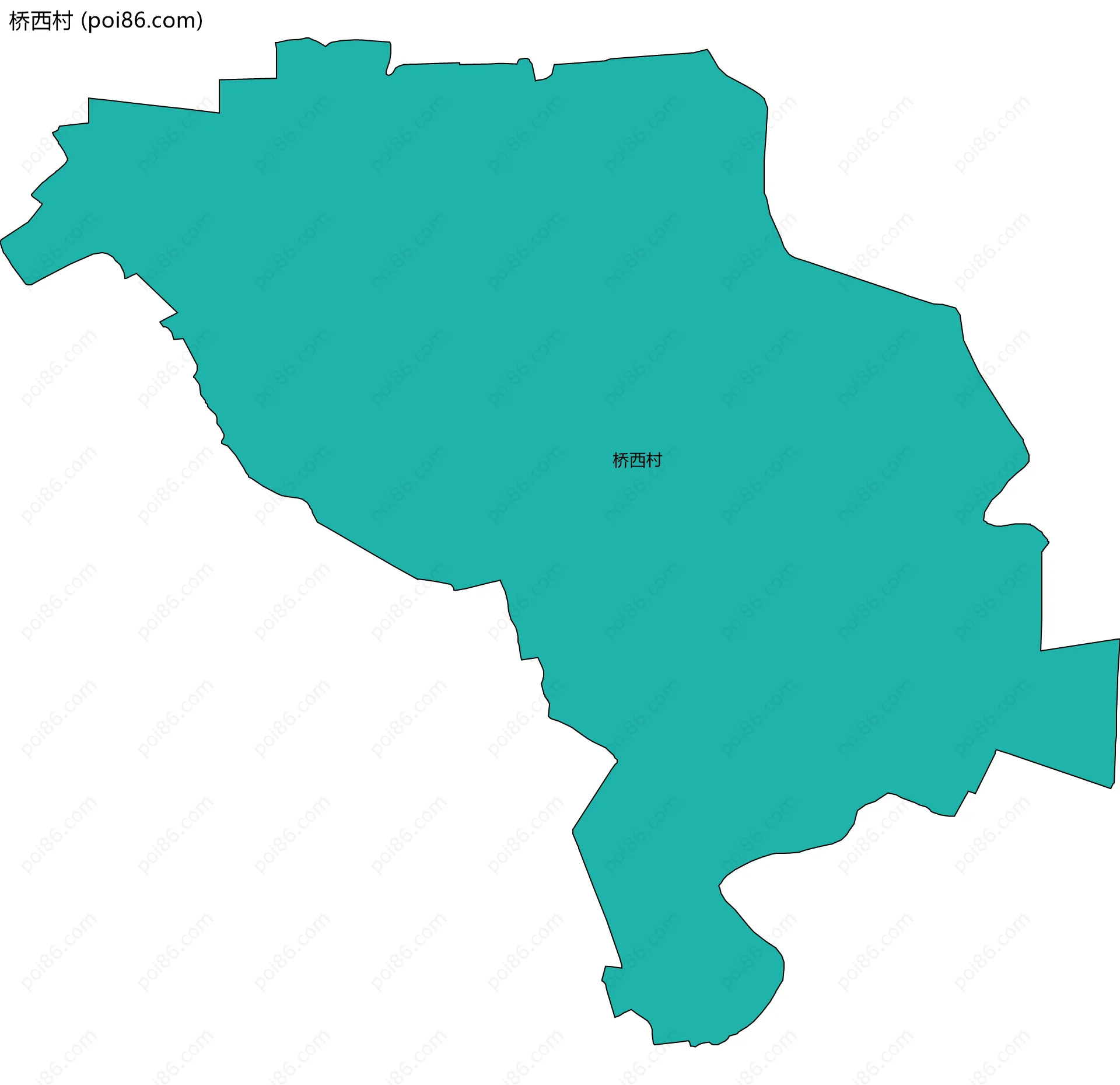 桥西村边界地图