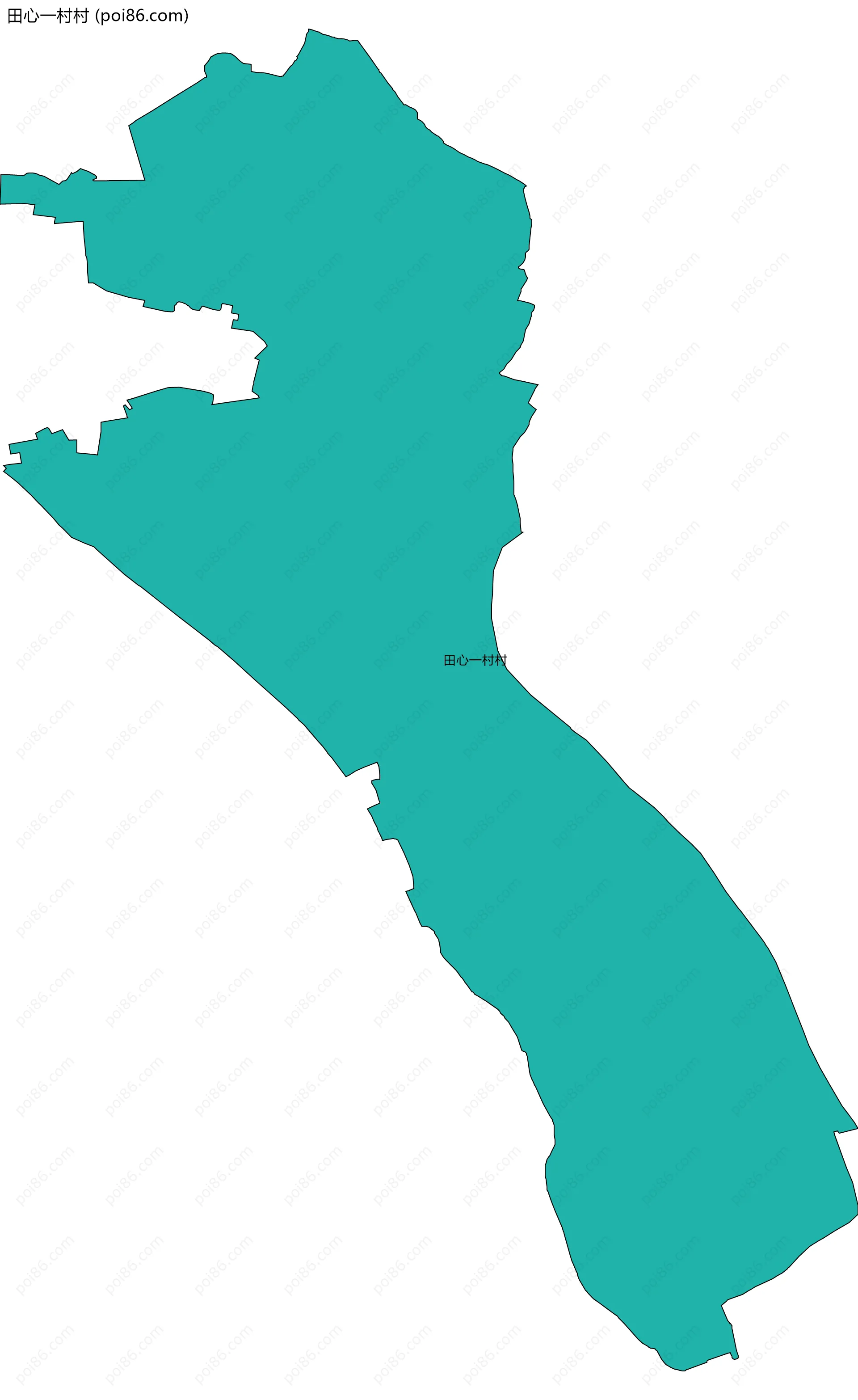 田心一村村边界地图