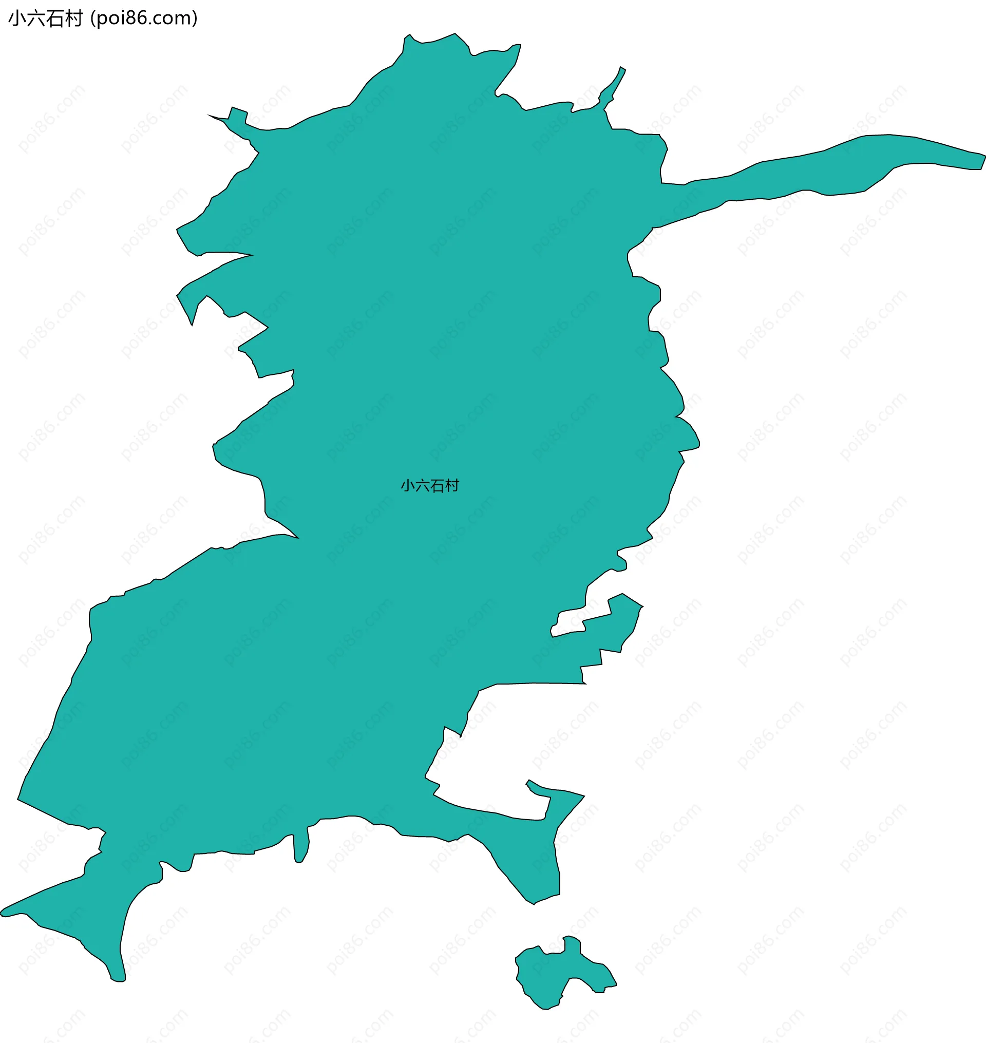 小六石村边界地图