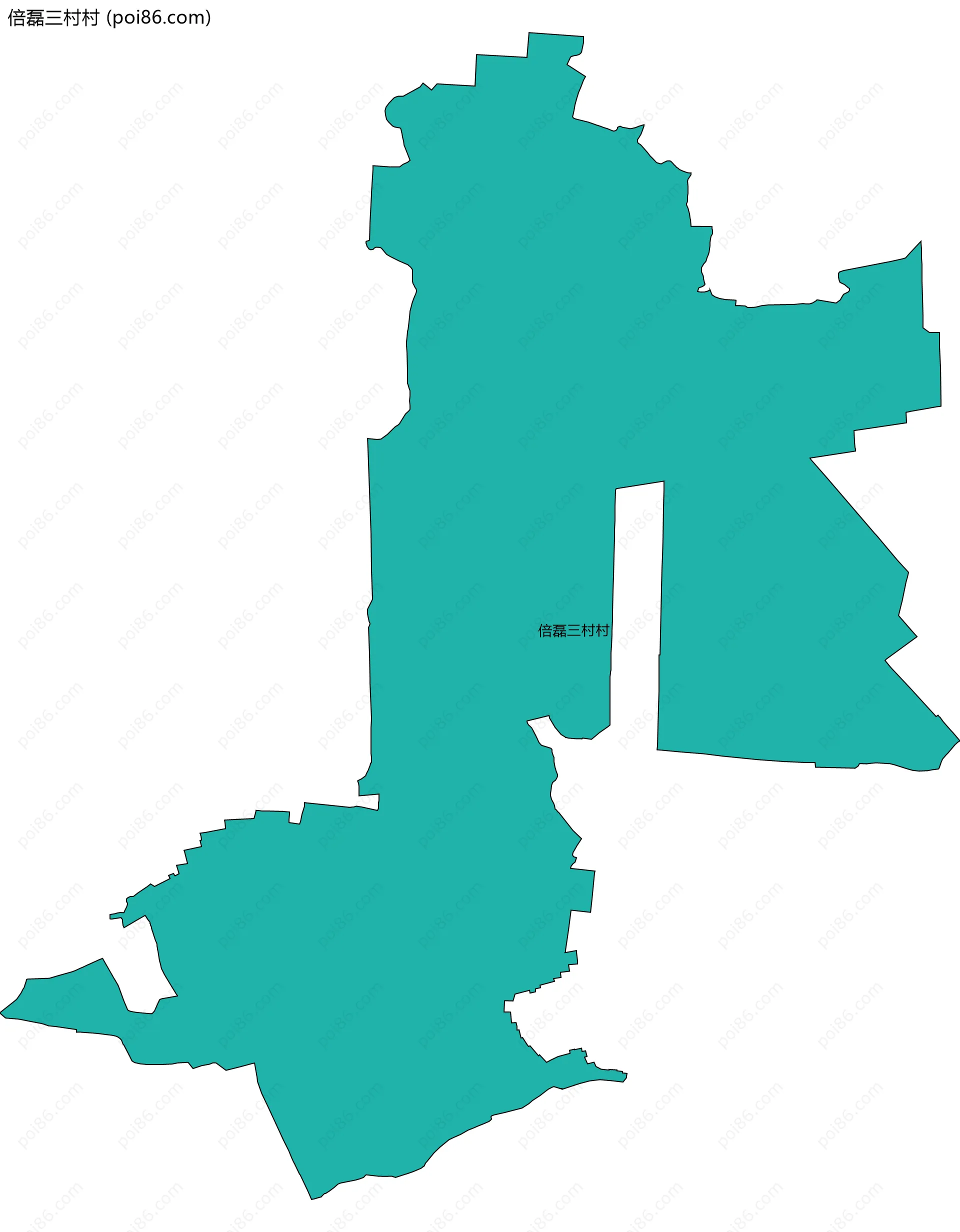 倍磊三村村边界地图