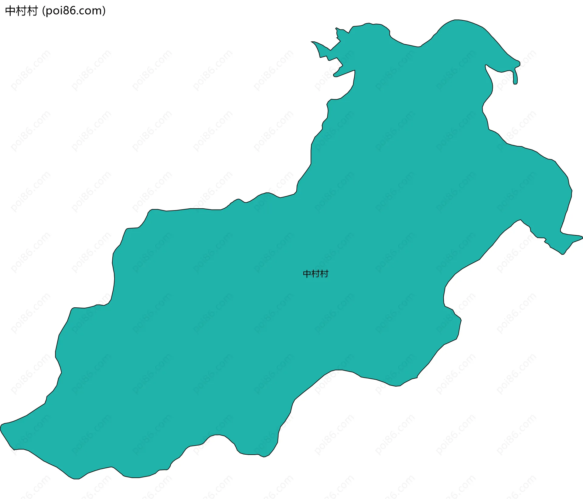 中村村边界地图