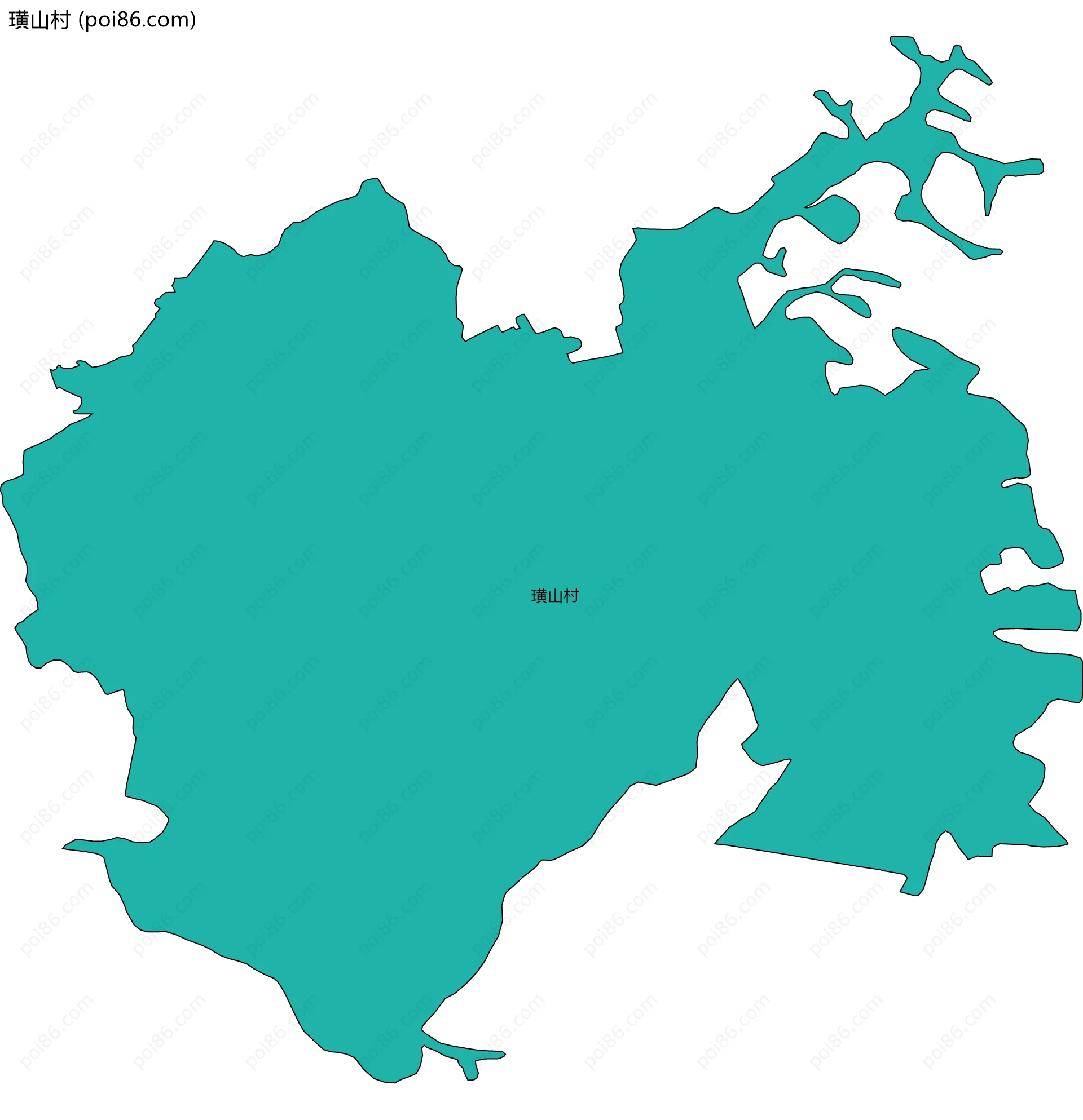 璜山村边界地图