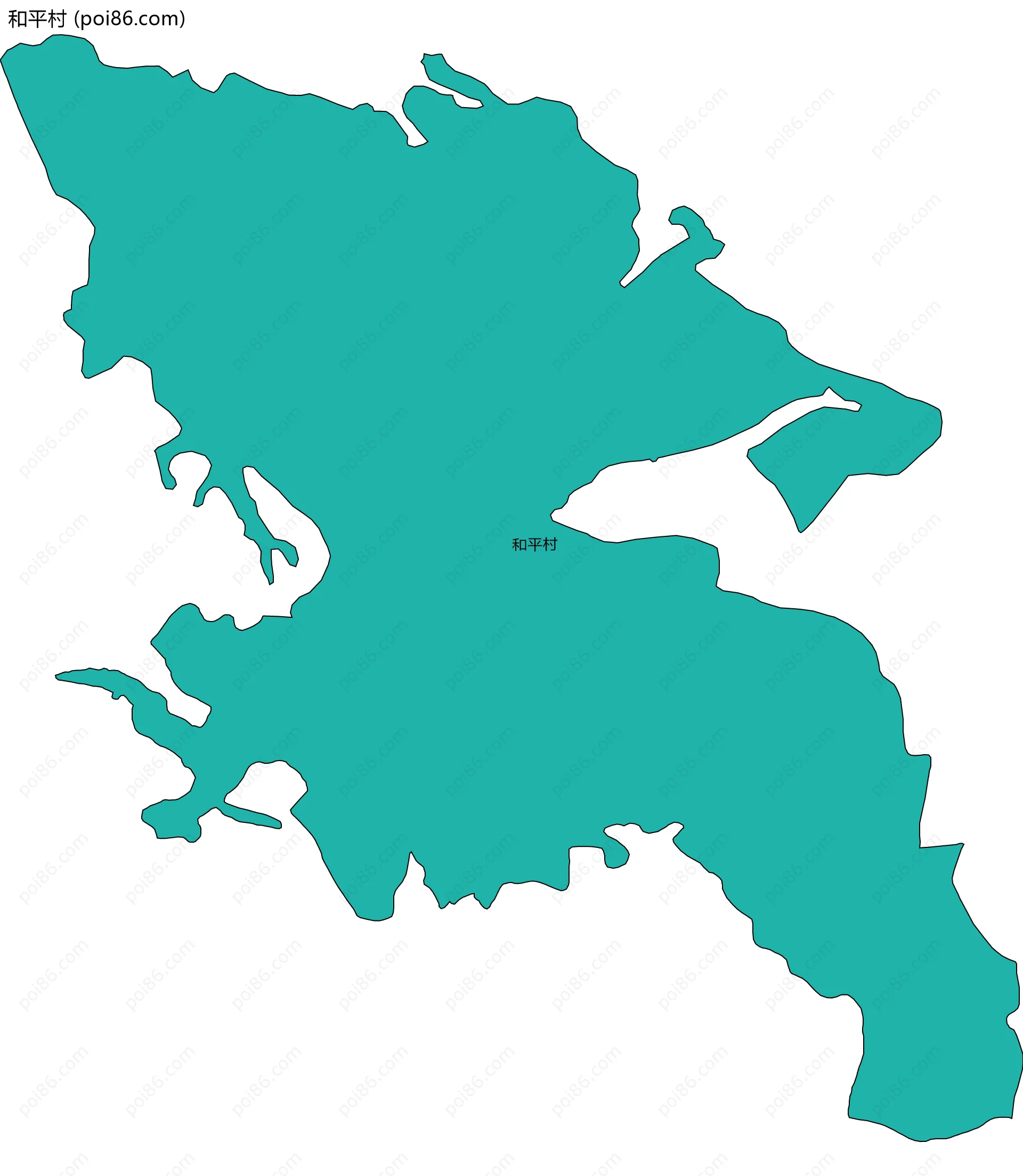 和平村边界地图