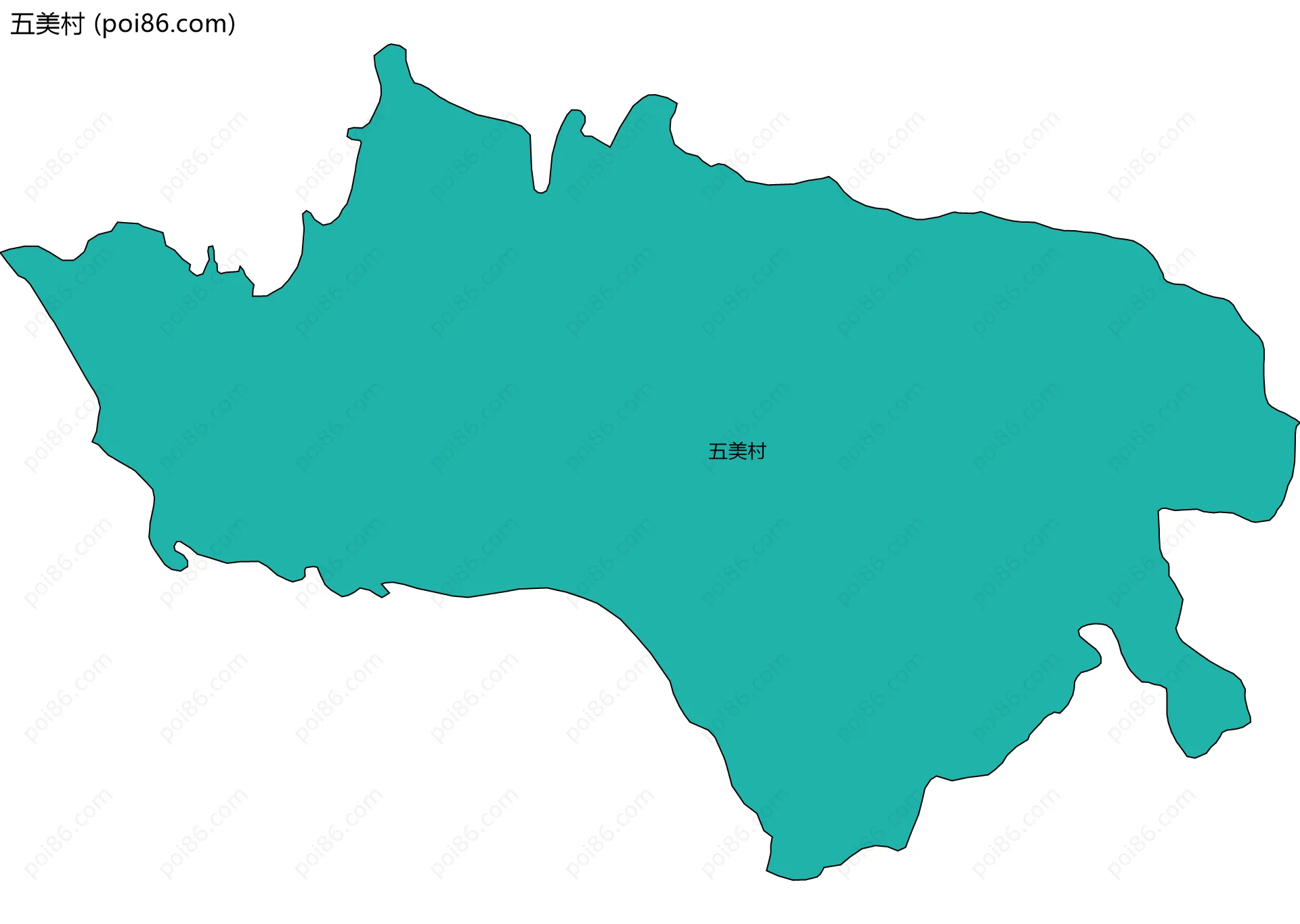 五美村边界地图