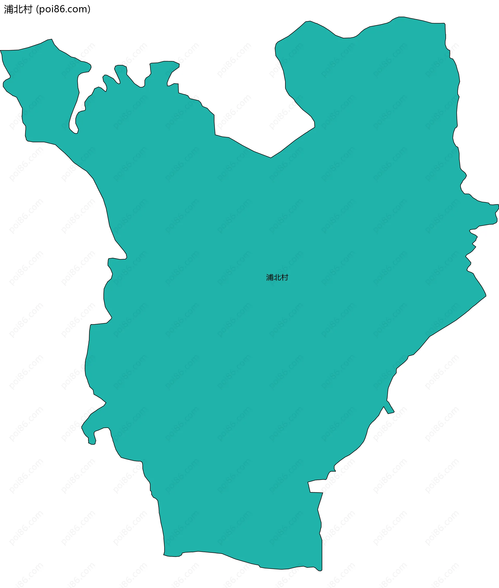 浦北村边界地图