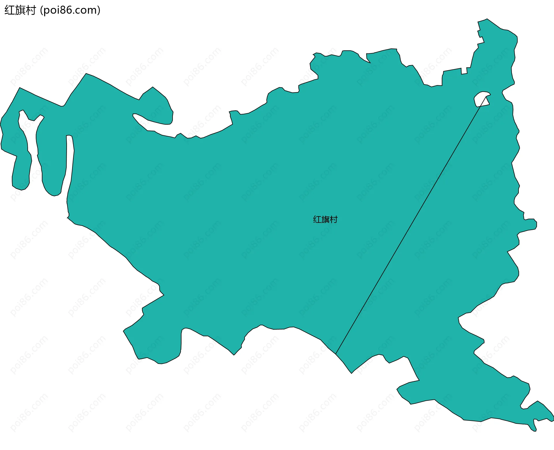 红旗村边界地图