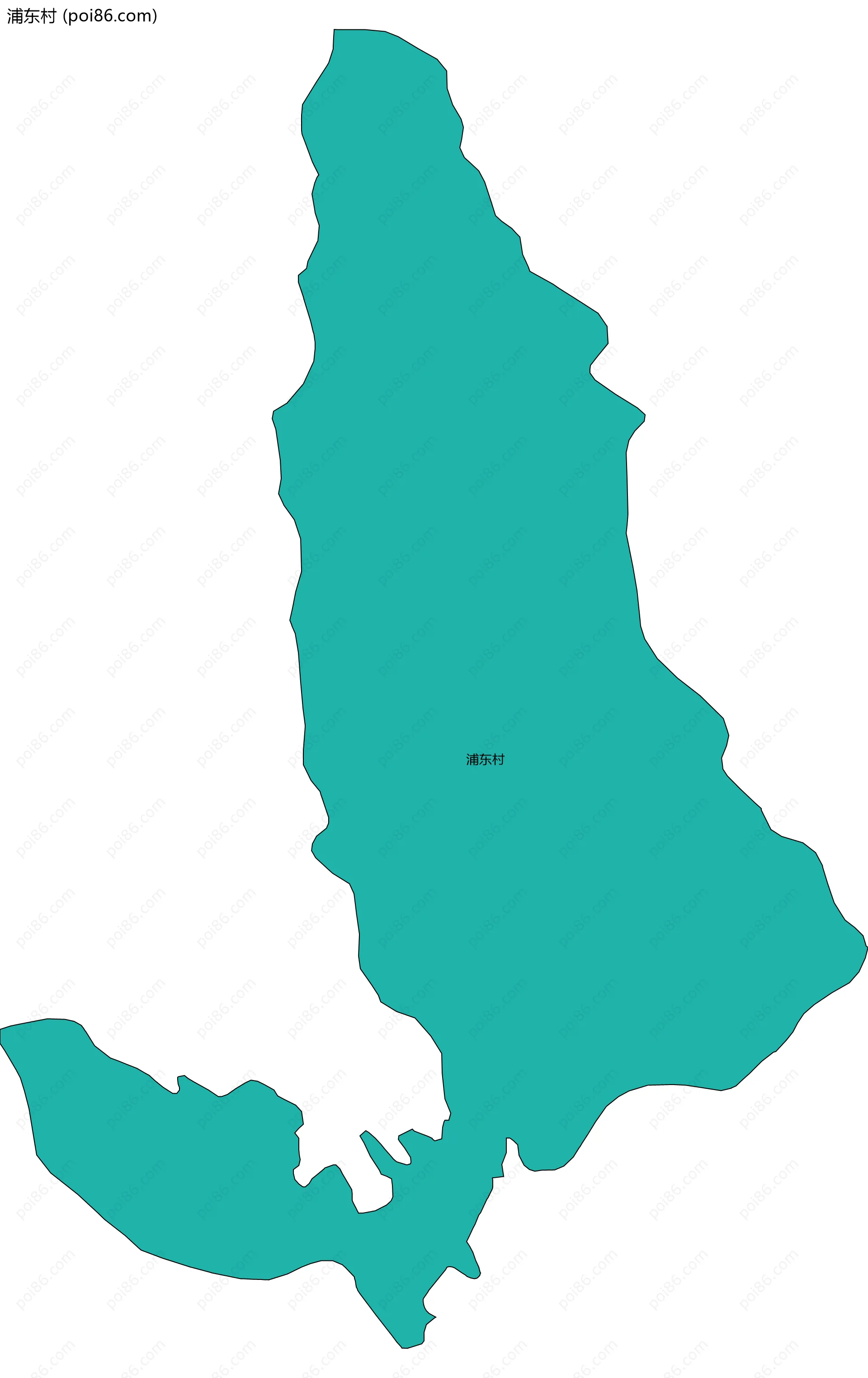 浦东村边界地图