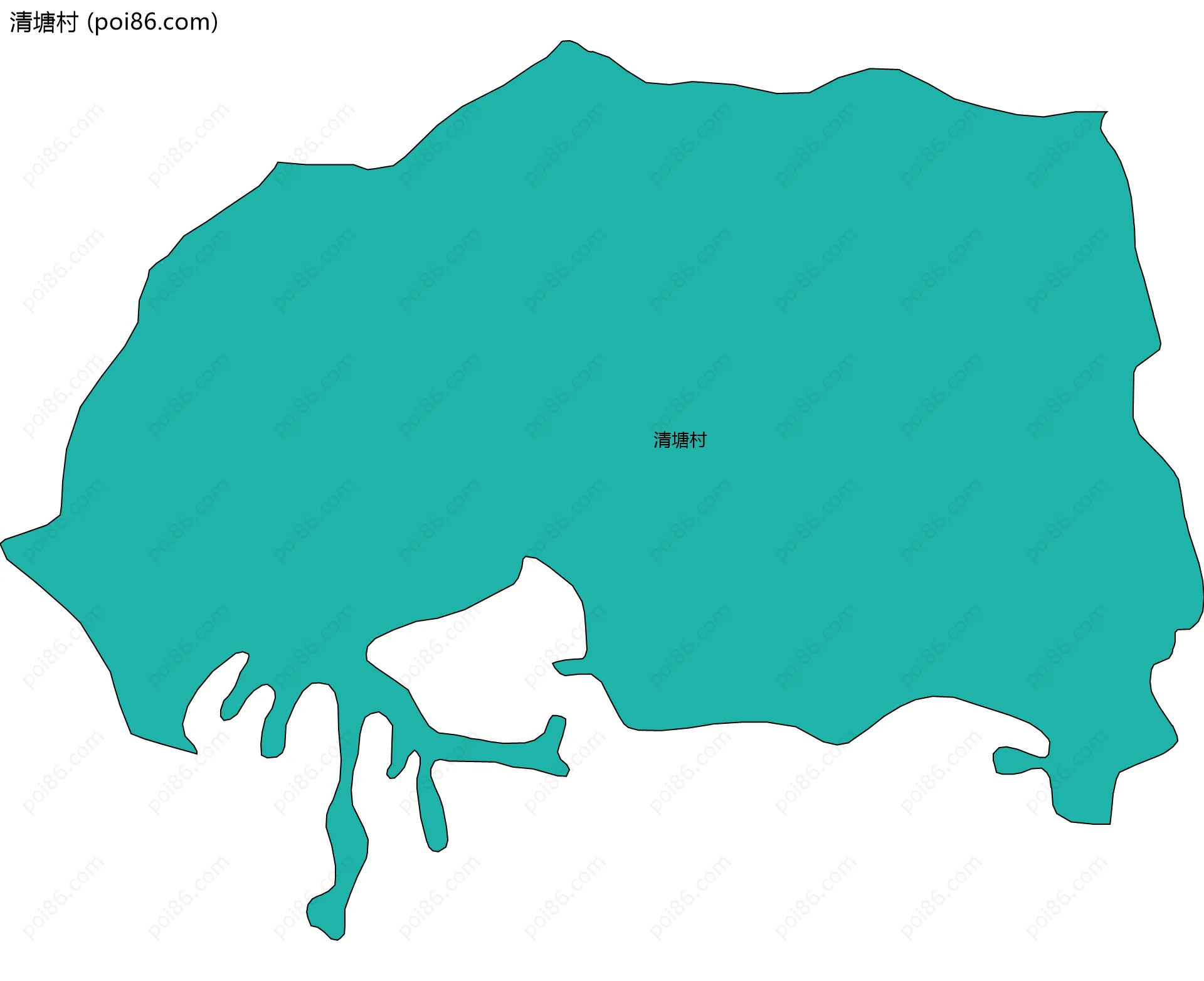 清塘村边界地图