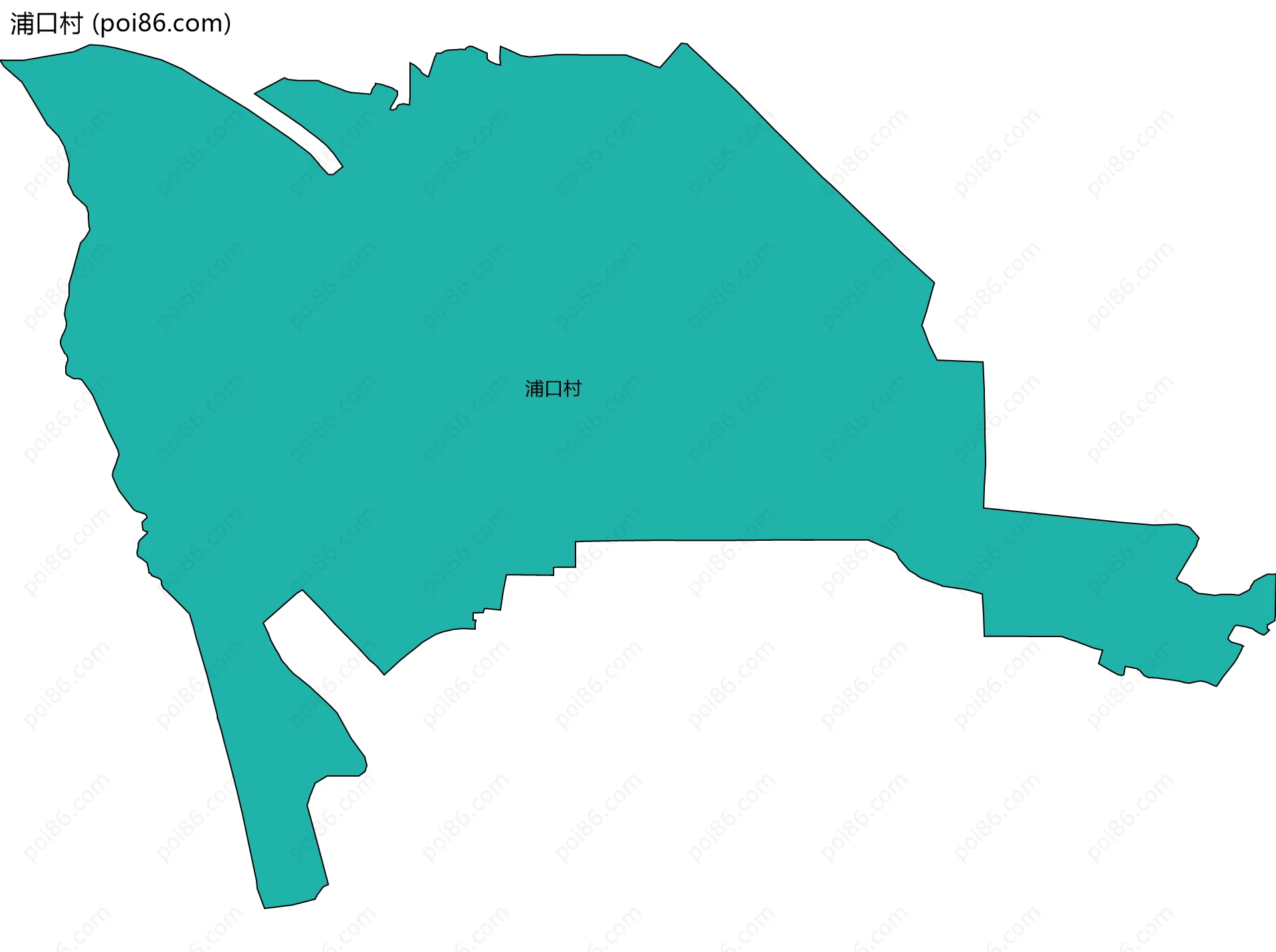 浦口村边界地图