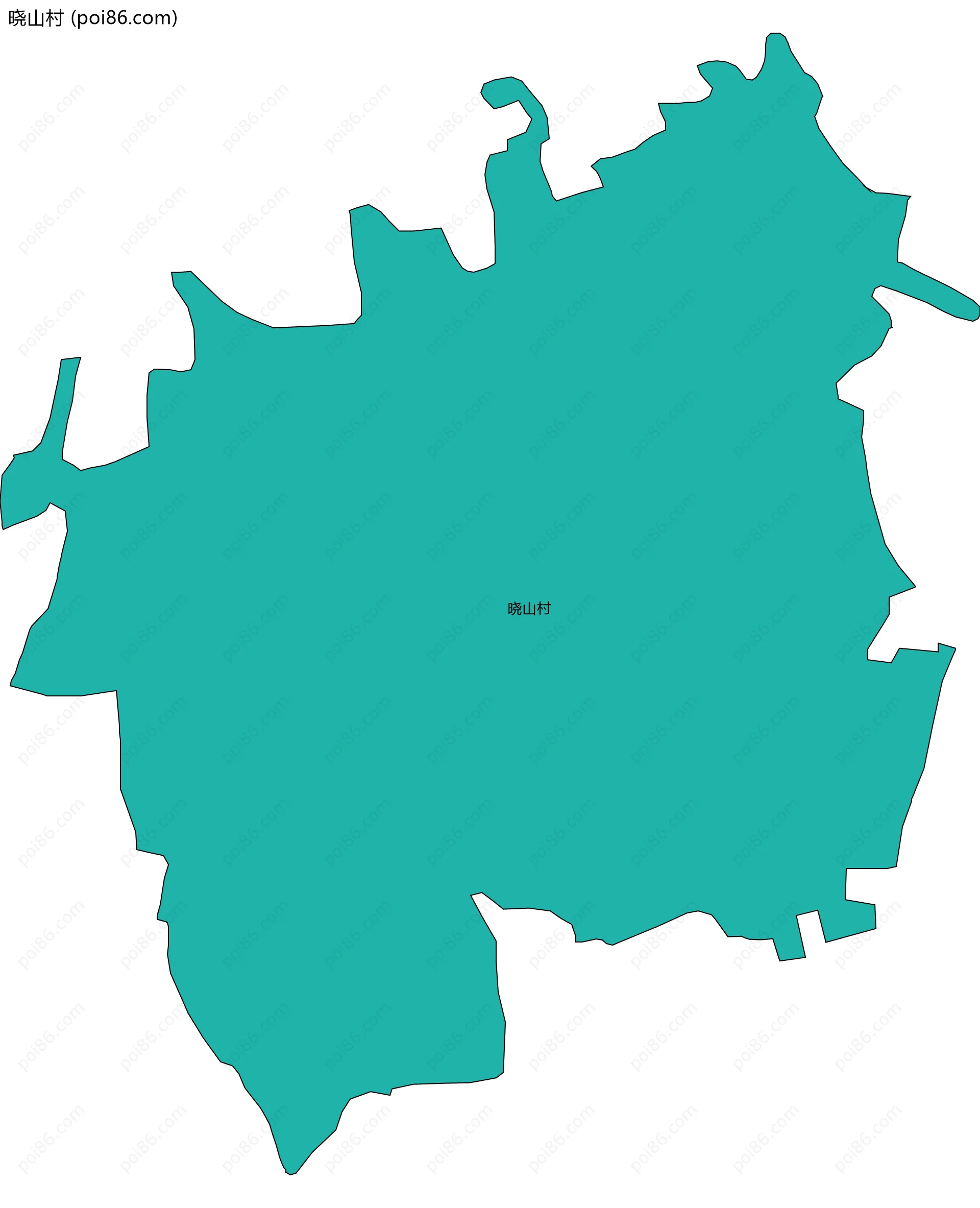 晓山村边界地图